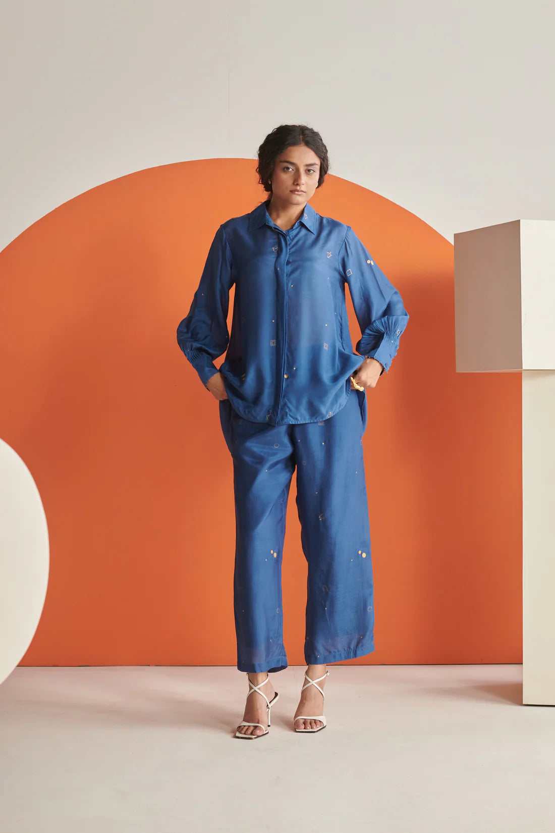 Blue Cosmos Straight Pants