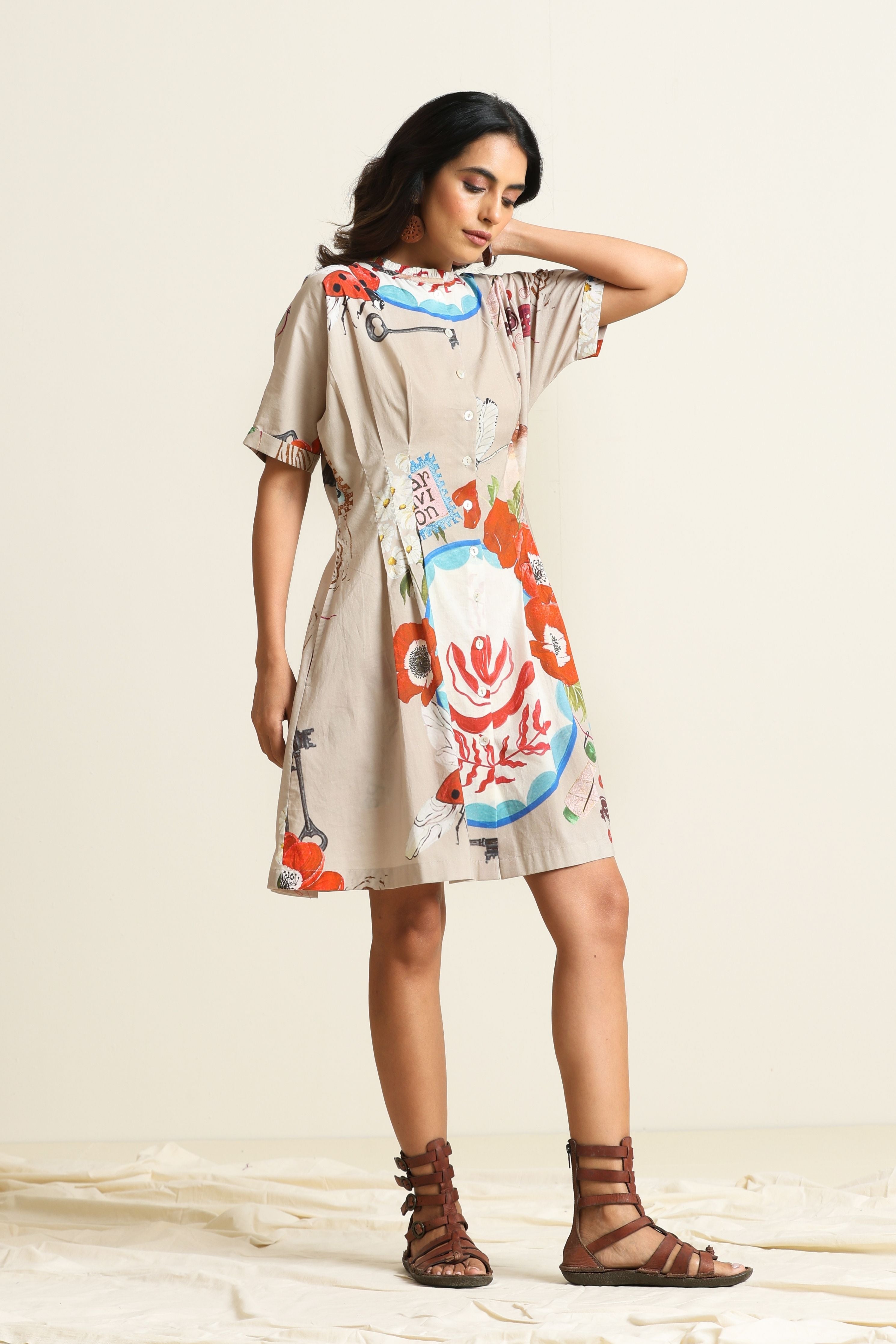 Isla Pleat Shirt Dress