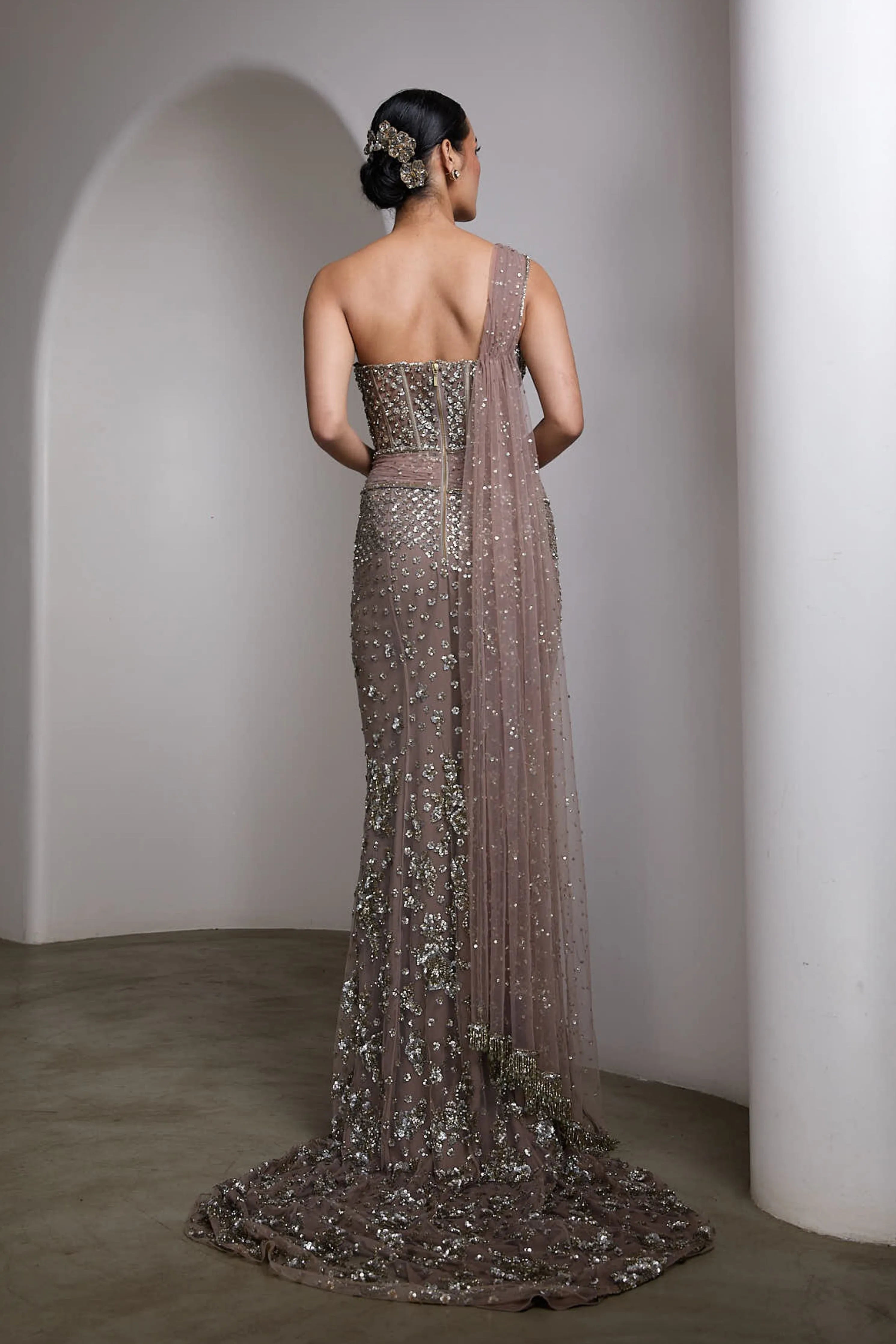 Pink Drapped Gown