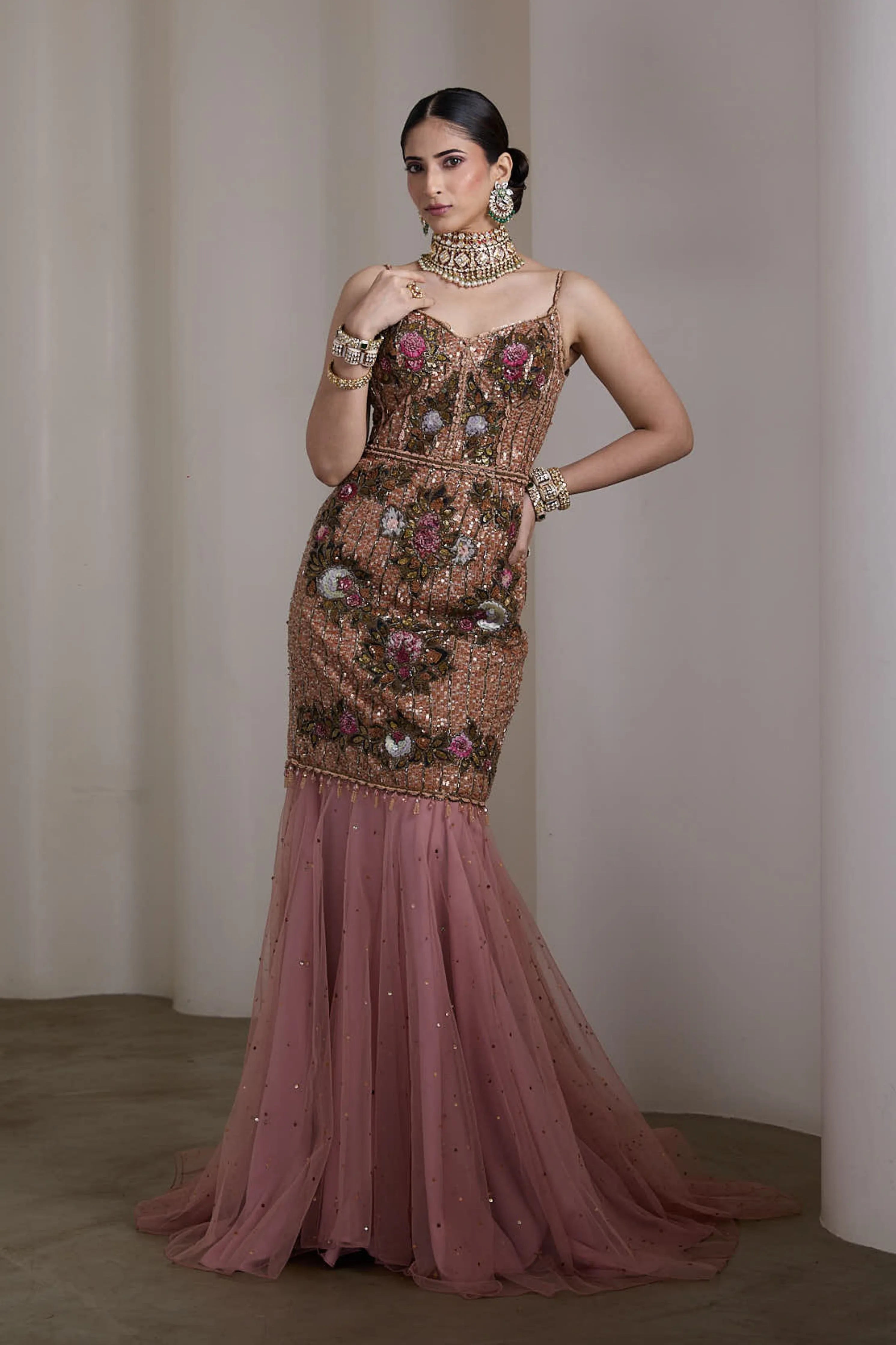 Pink Flared Gown