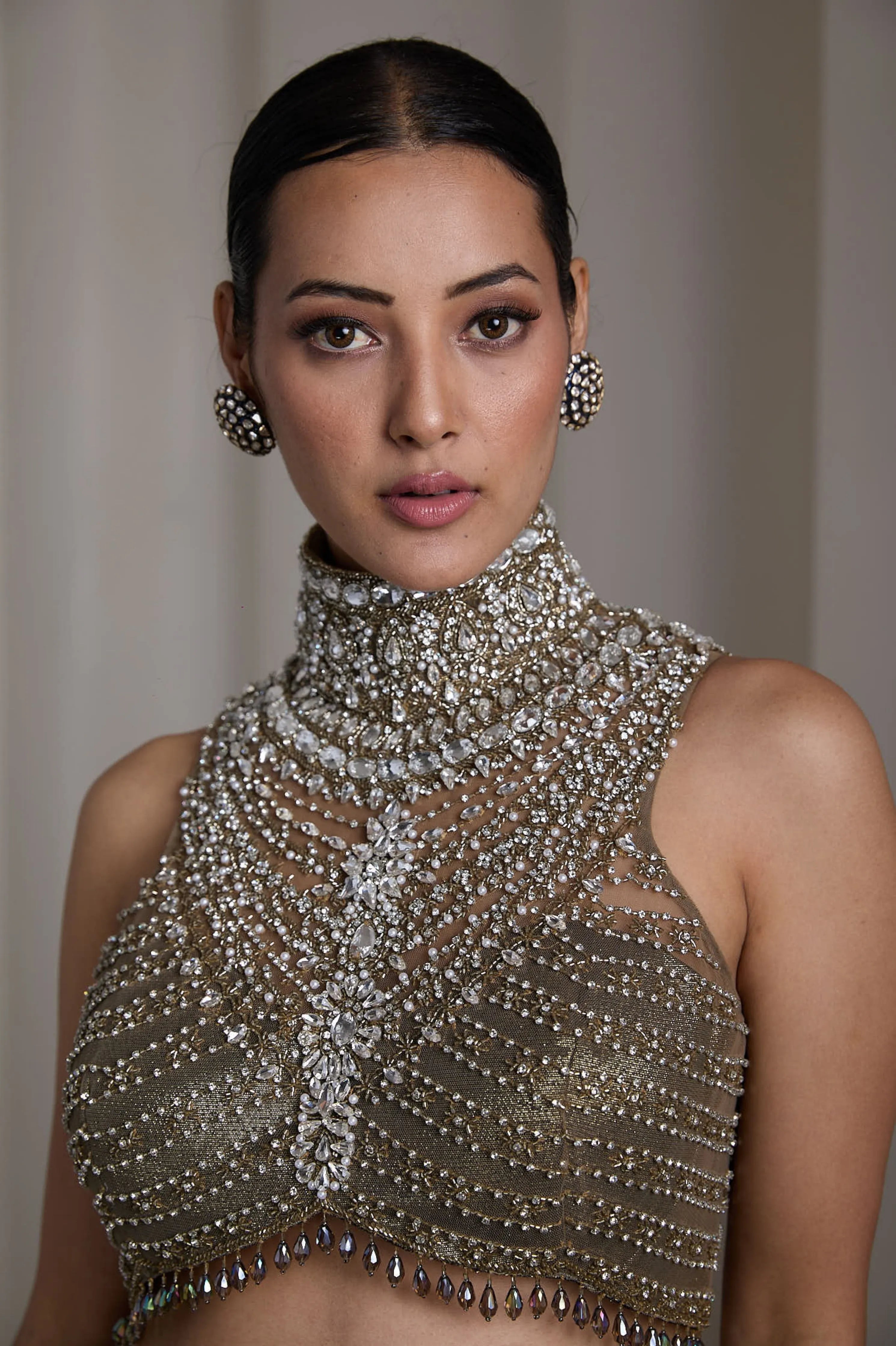 Olive Ruffle Lehenga Set