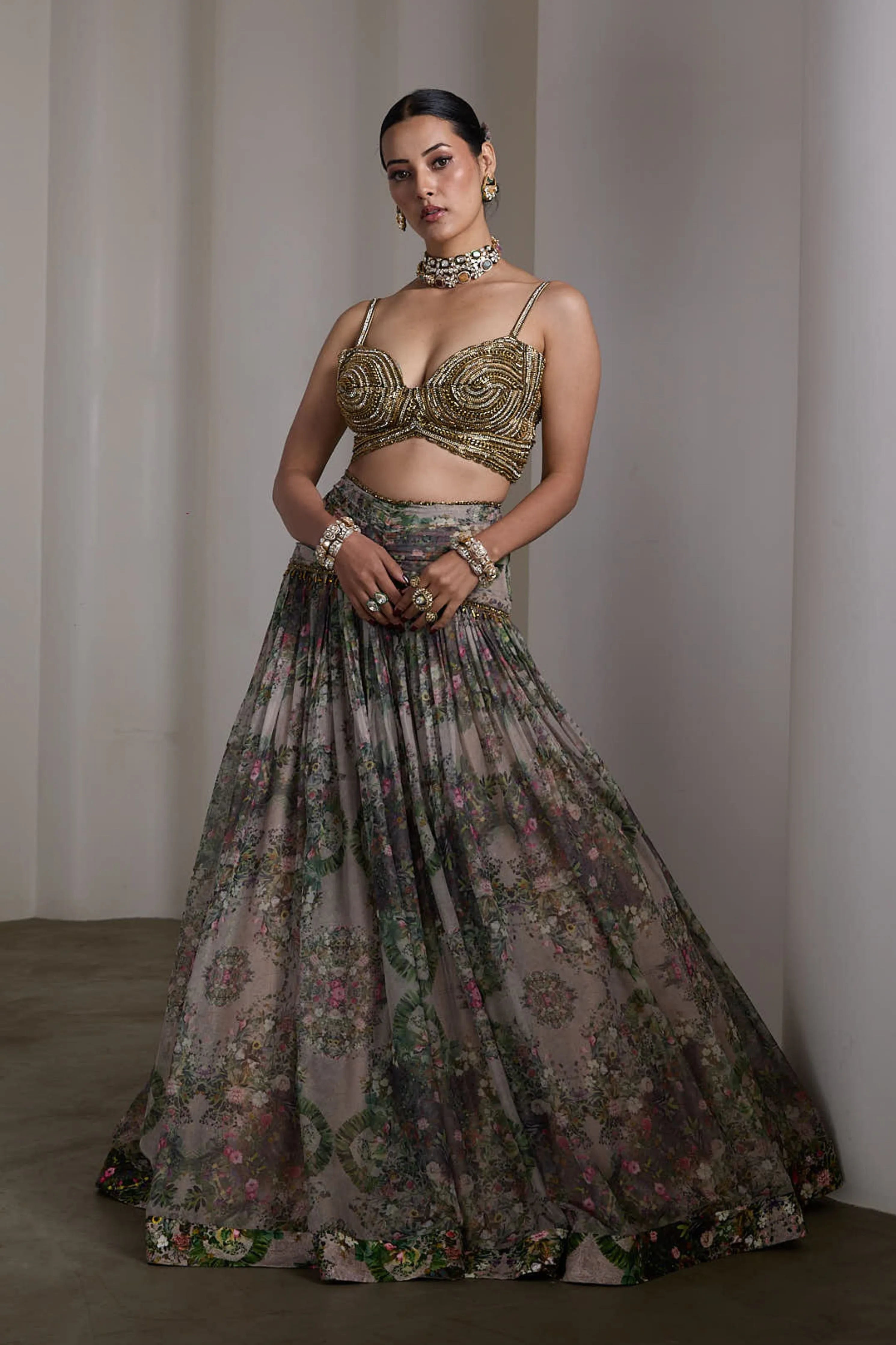 Paisley Beige Lehenga Set