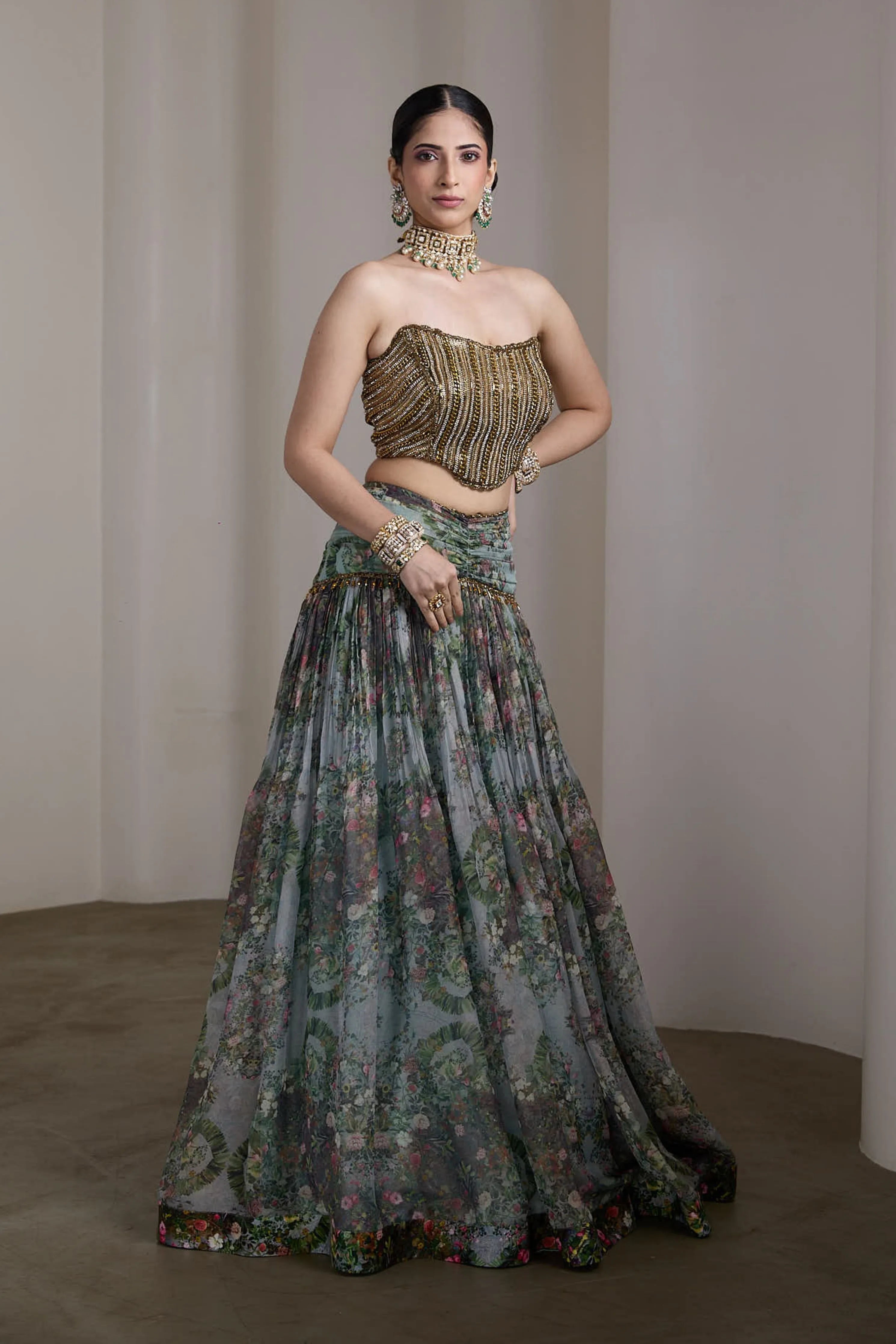 Paisley Blue Lehenga Set