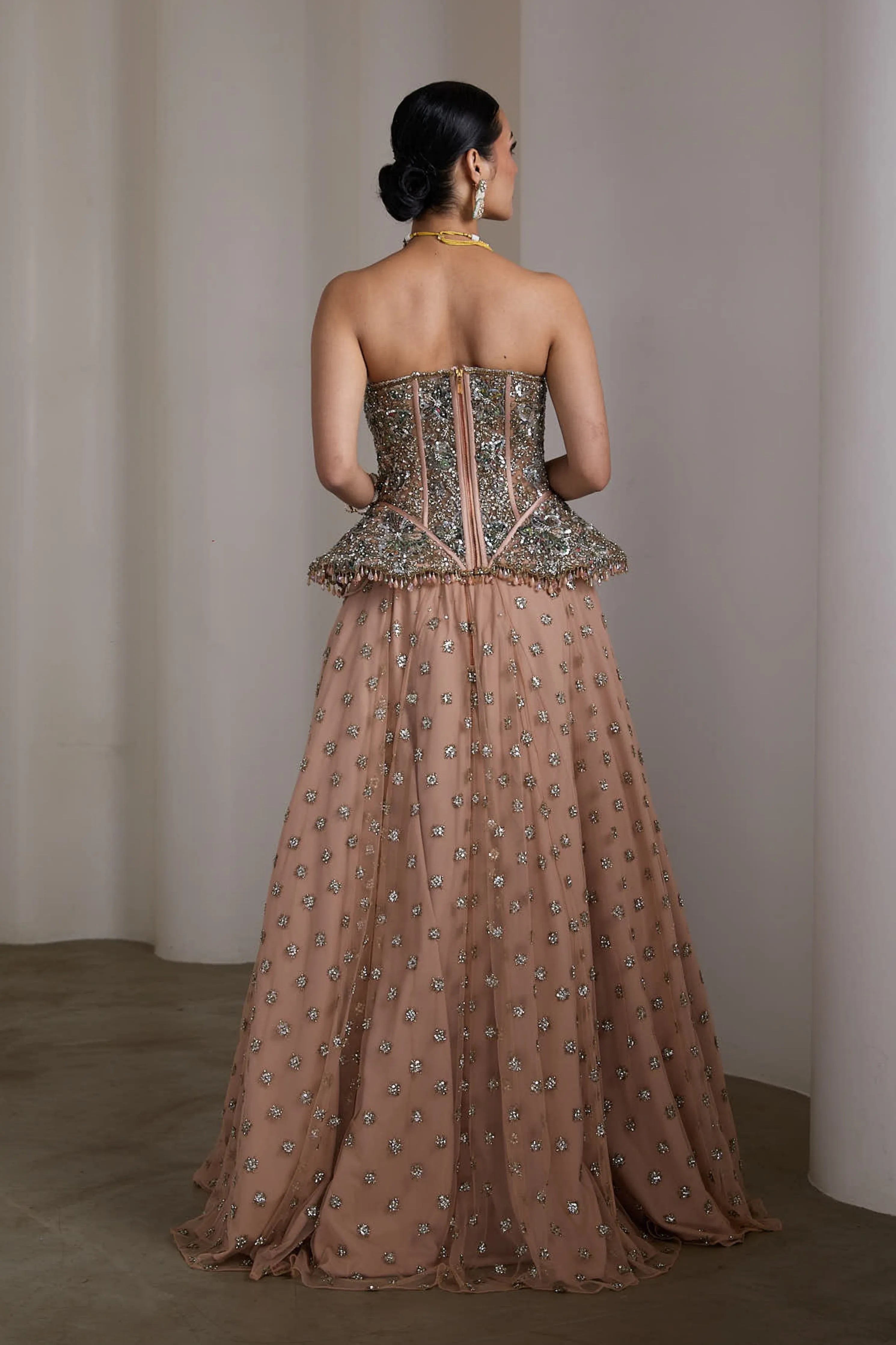 Pink Corset Fit Lehenga Set