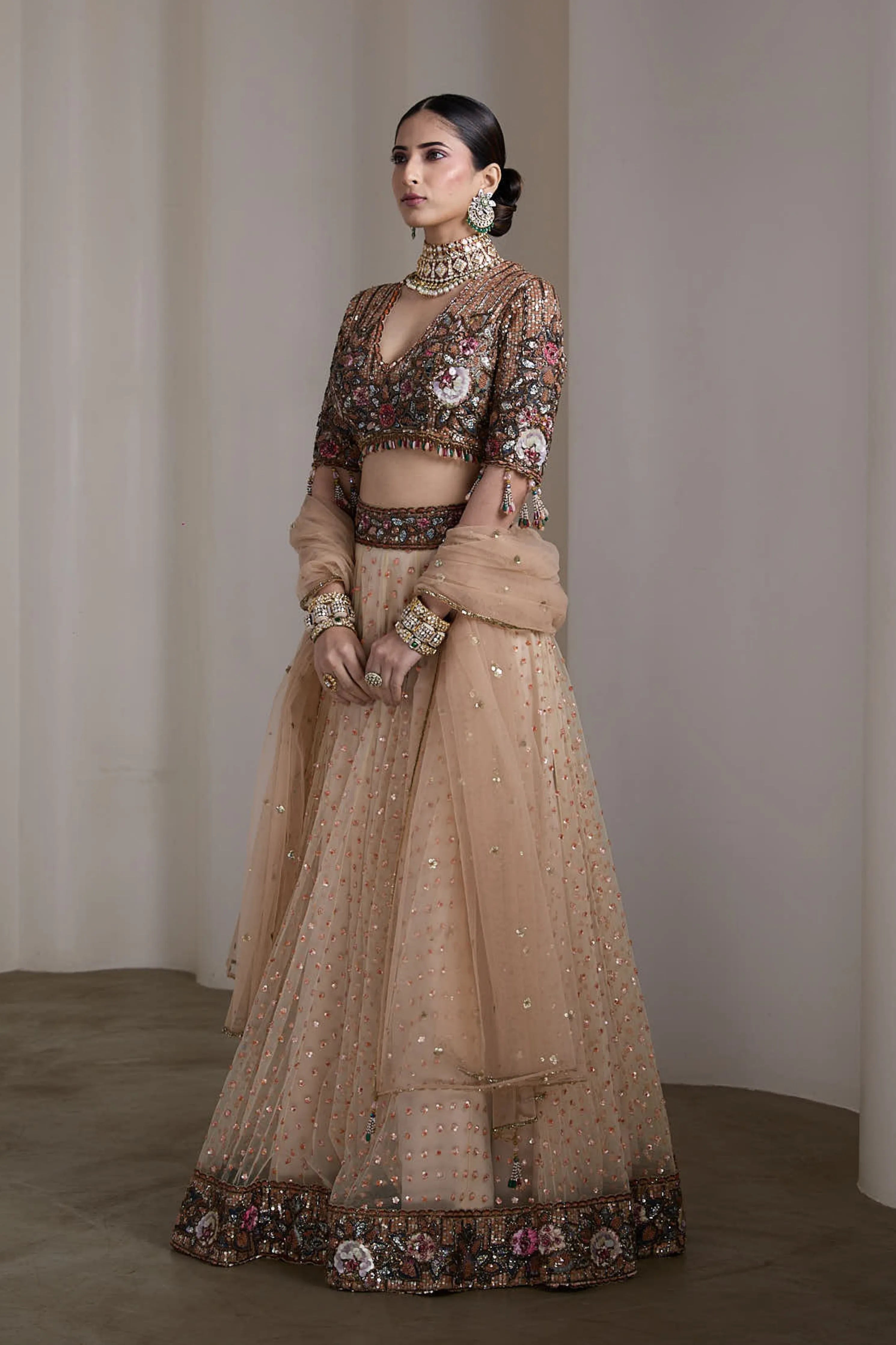Sequin Embroidered Lehenga Set