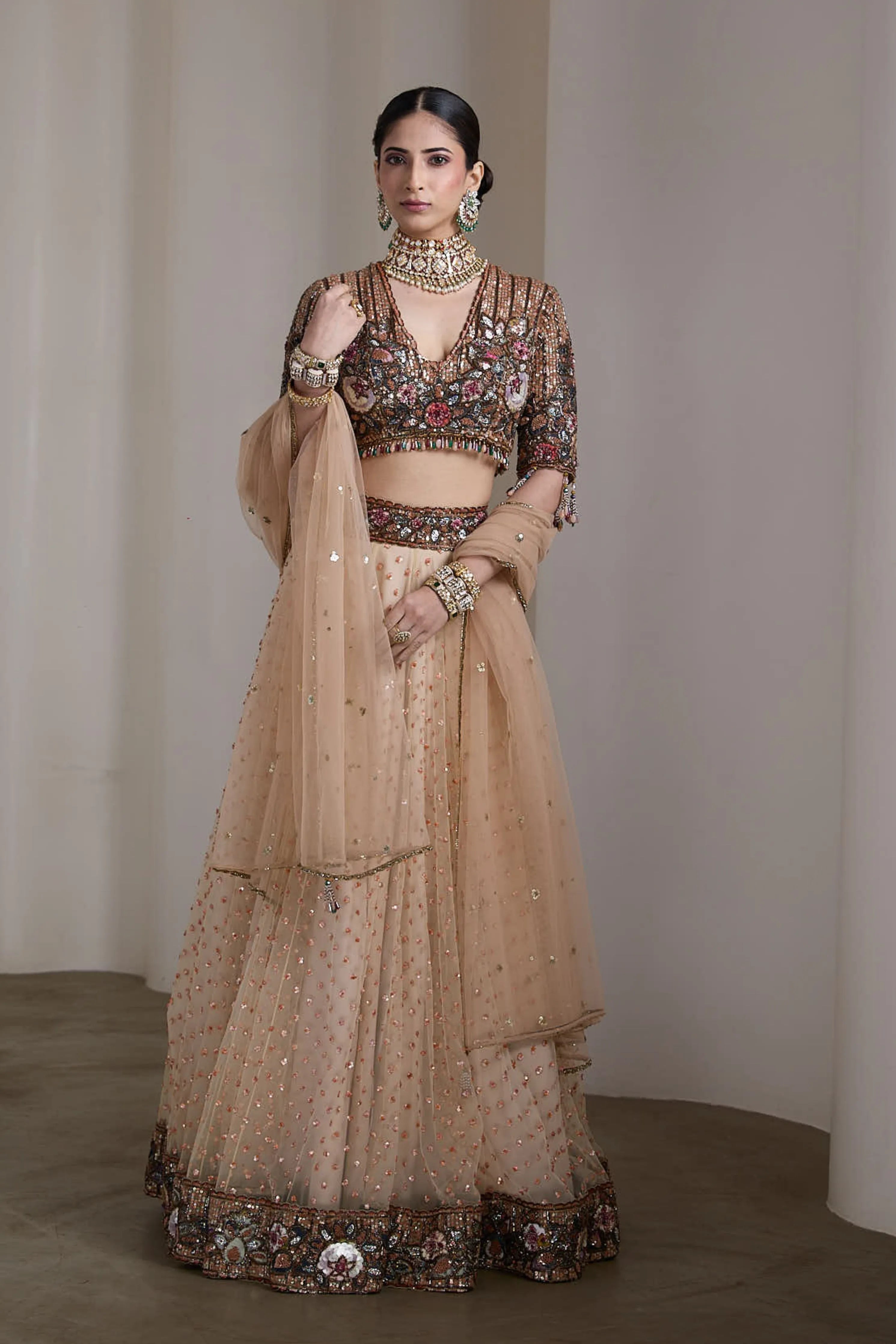 Sequin Embroidered Lehenga Set