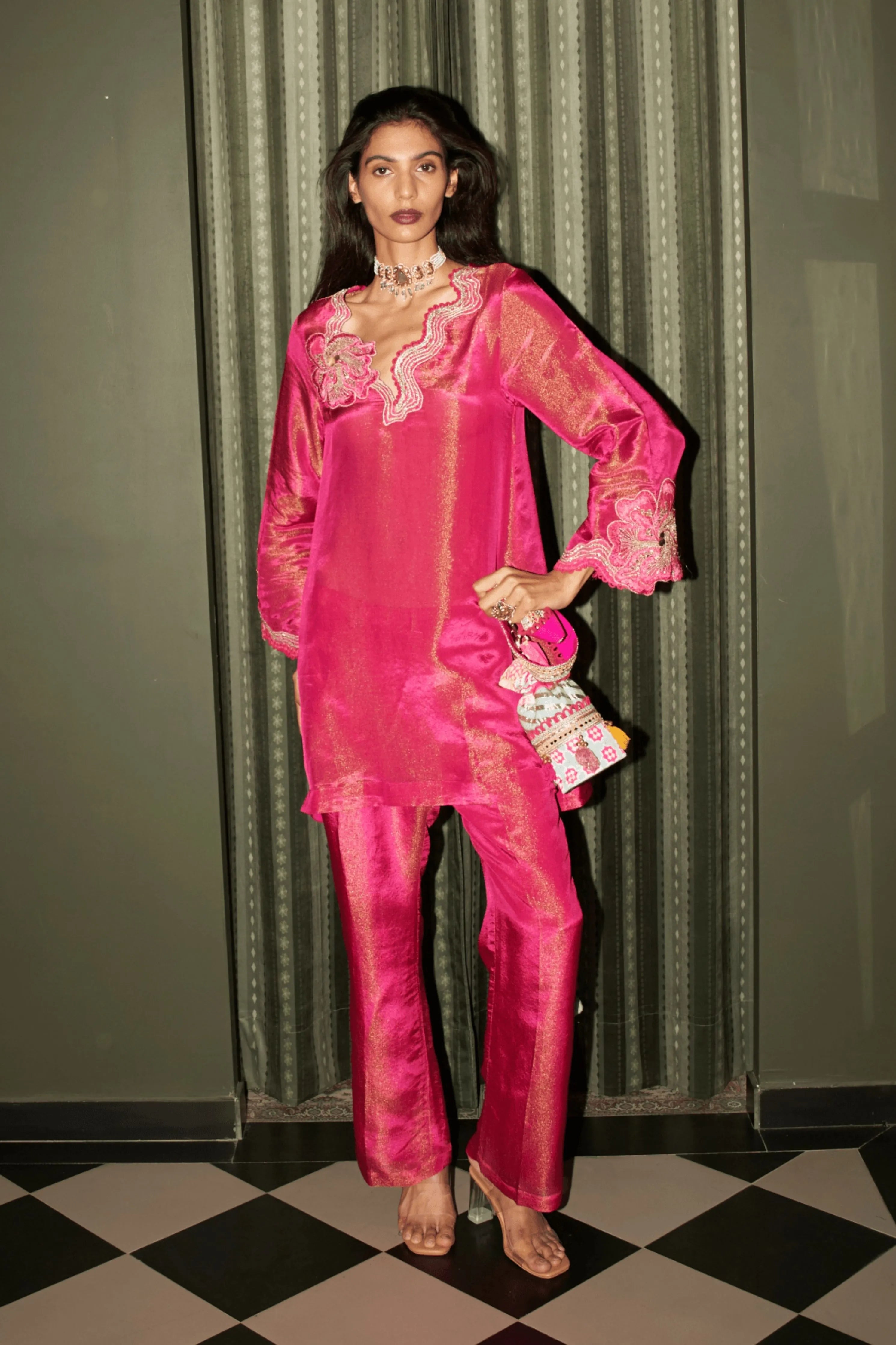 Fuschia Bling Kurta Set