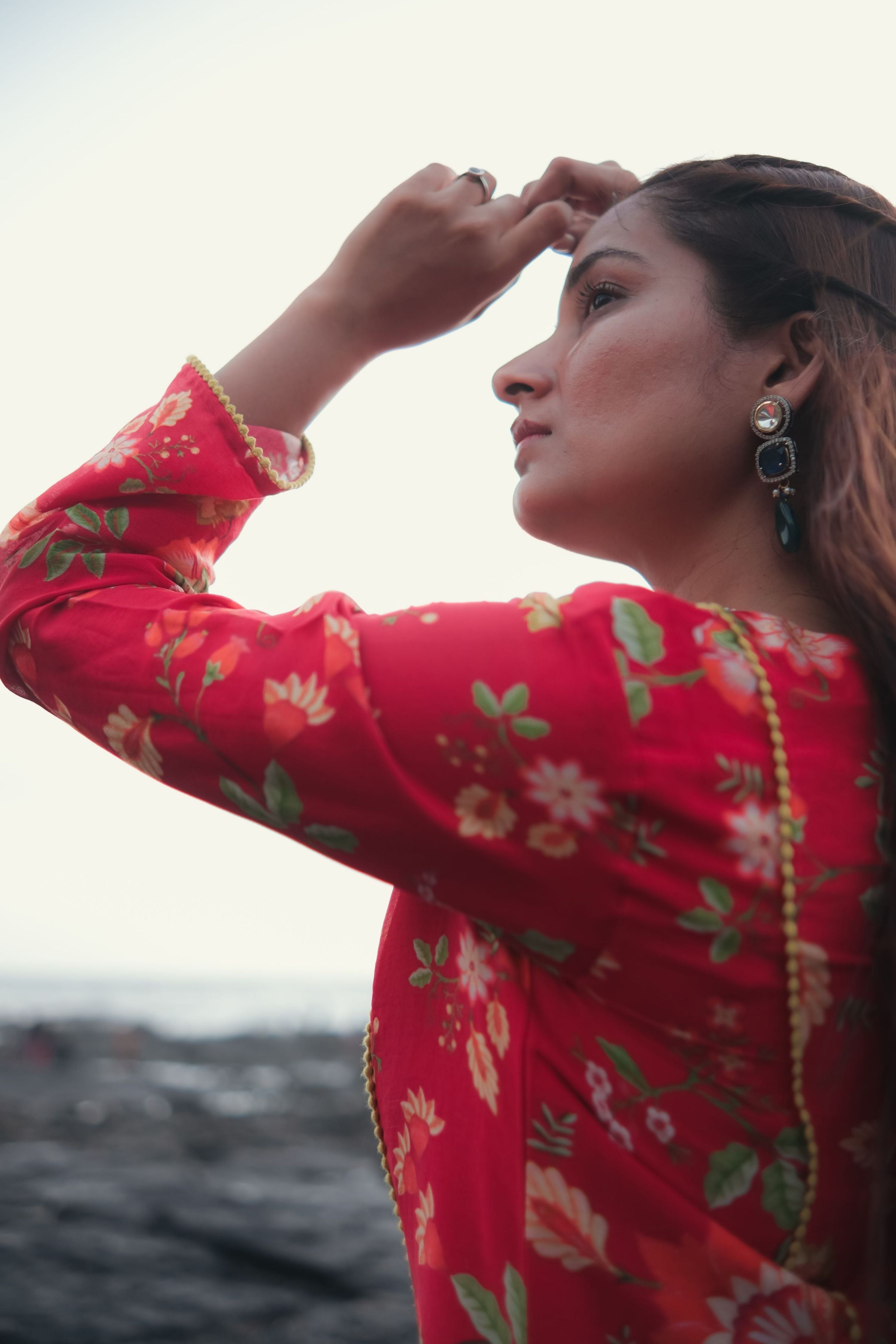 Red Rose Kurta Set