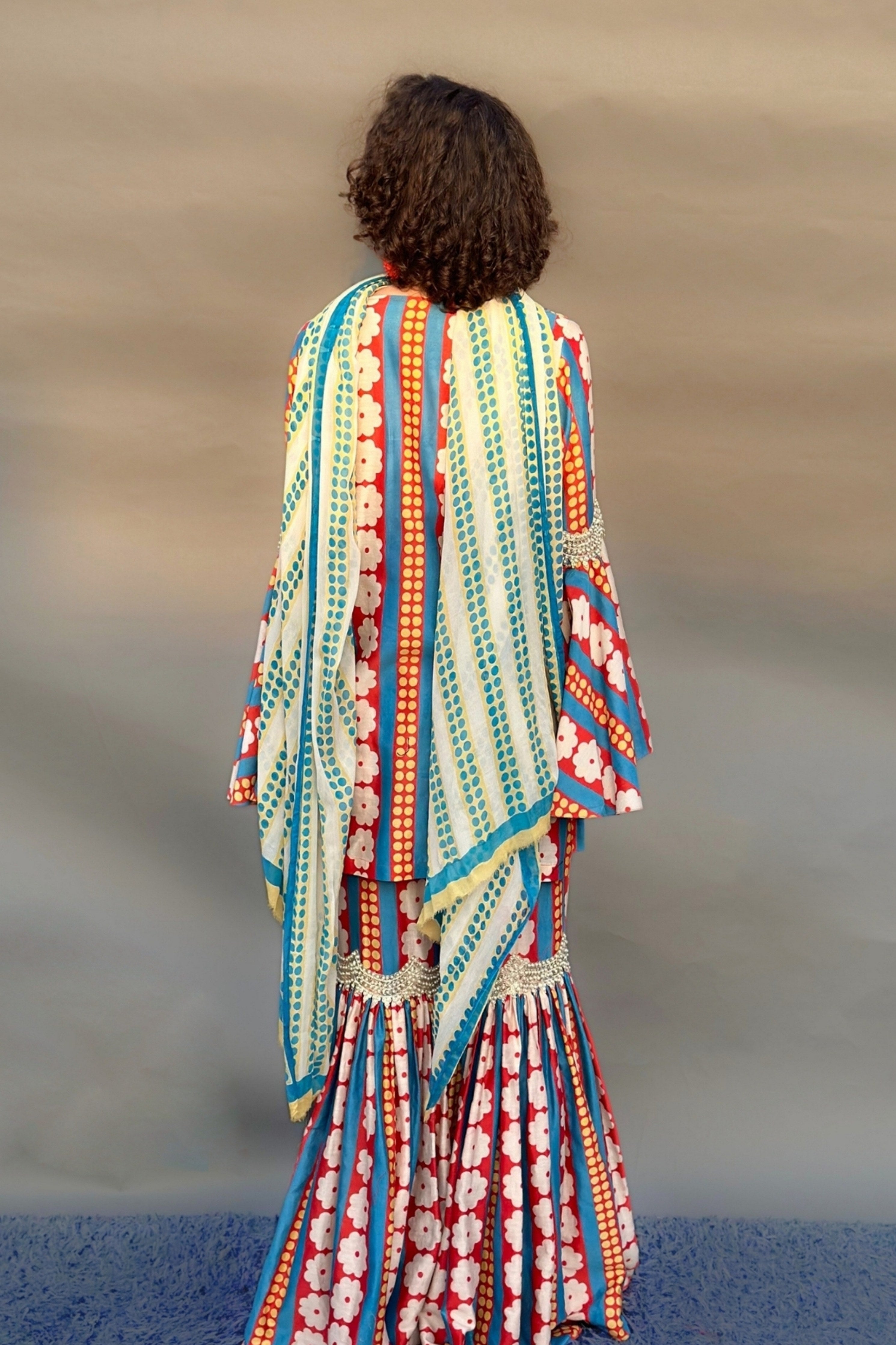 Red Sharara Set