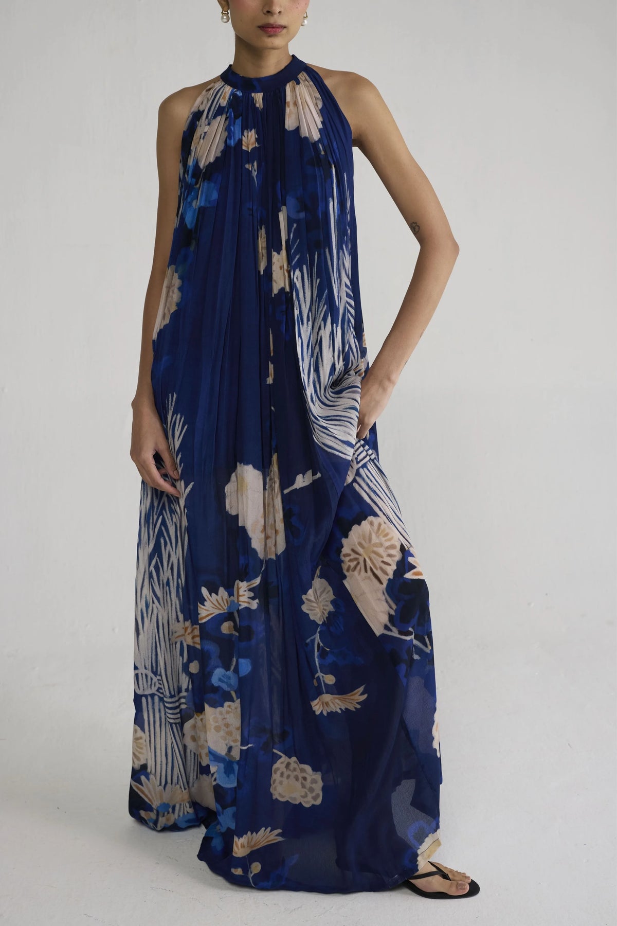 Ren Halterneck Crepe Dress