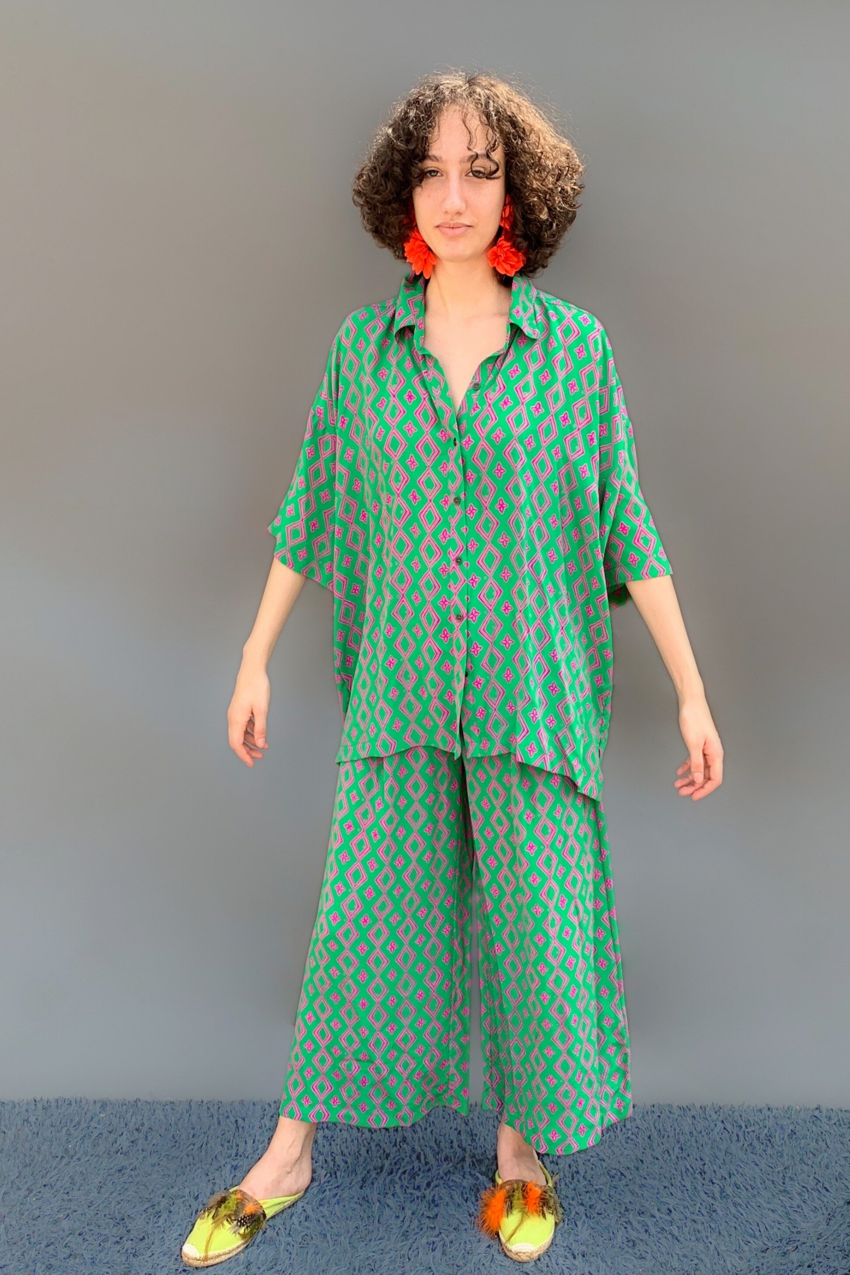 Rhombus Printed Pants