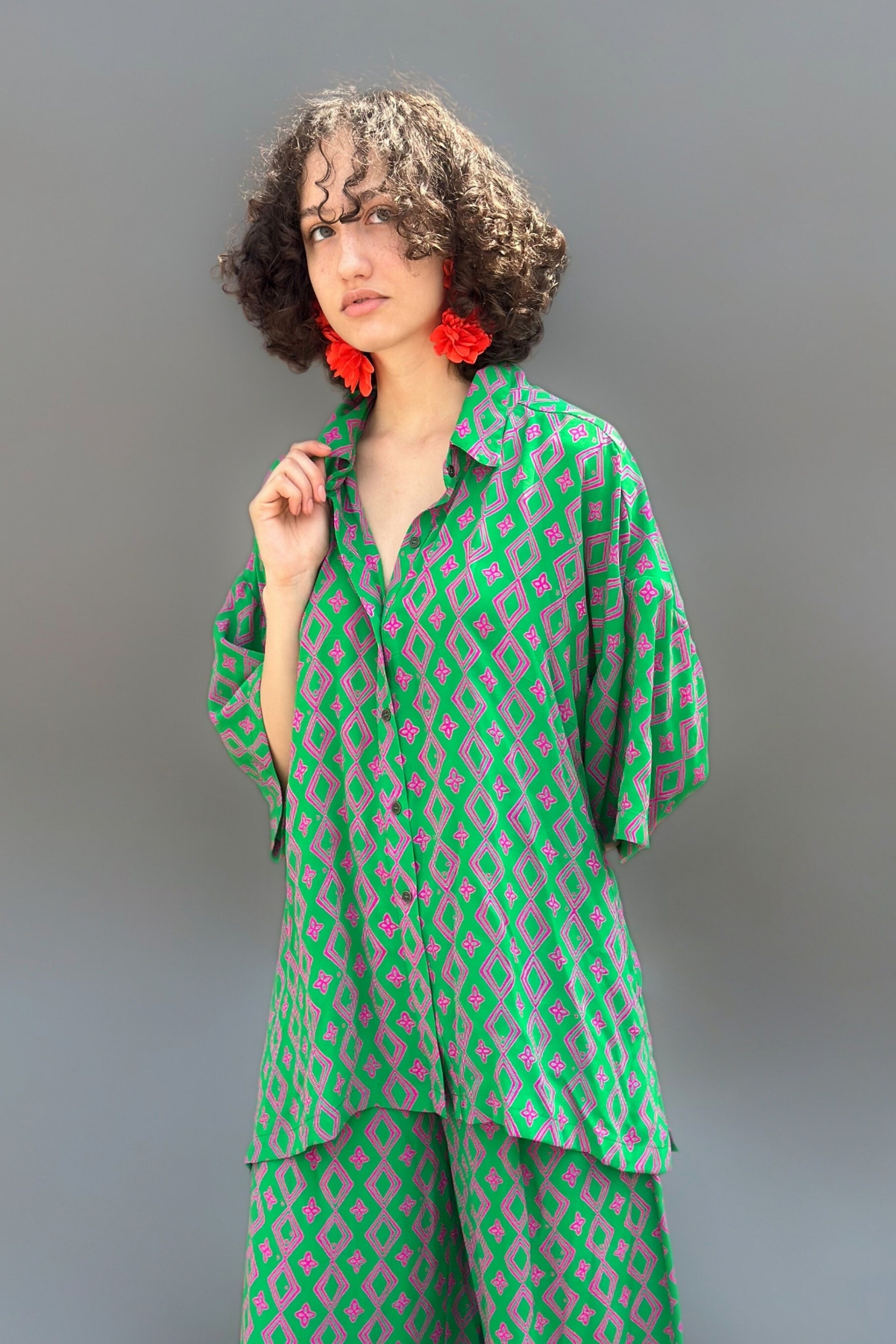 Rhombus Printed Shirt