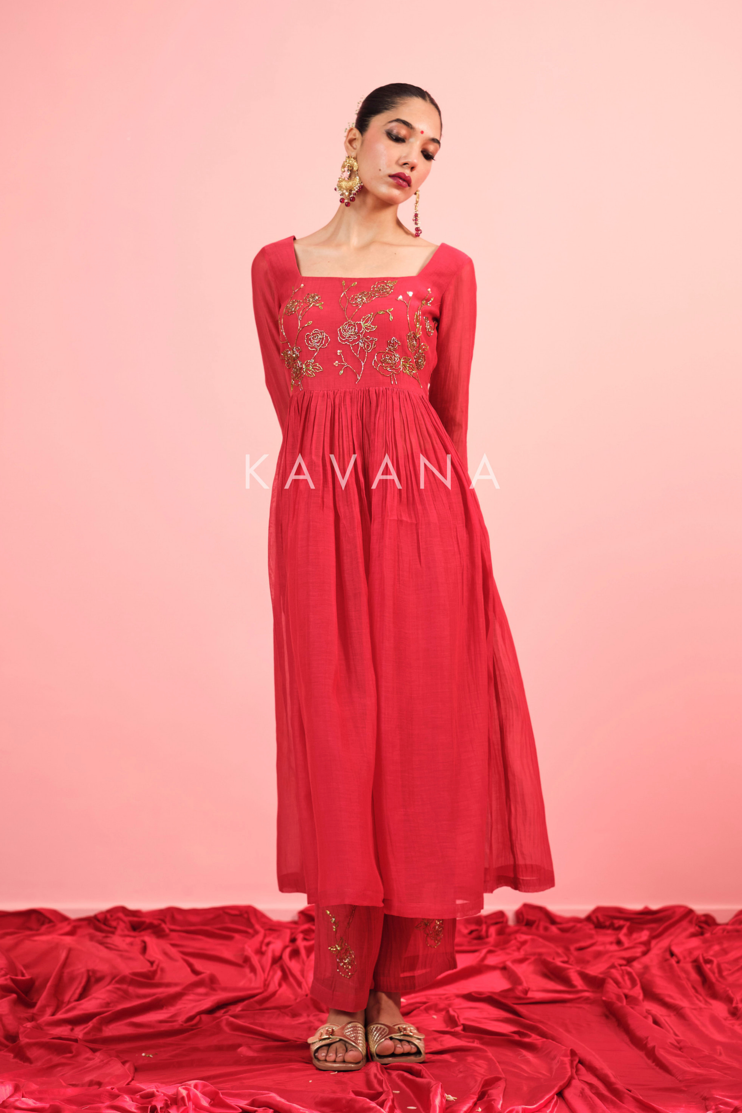 Rituja Chanderi Kurta Set