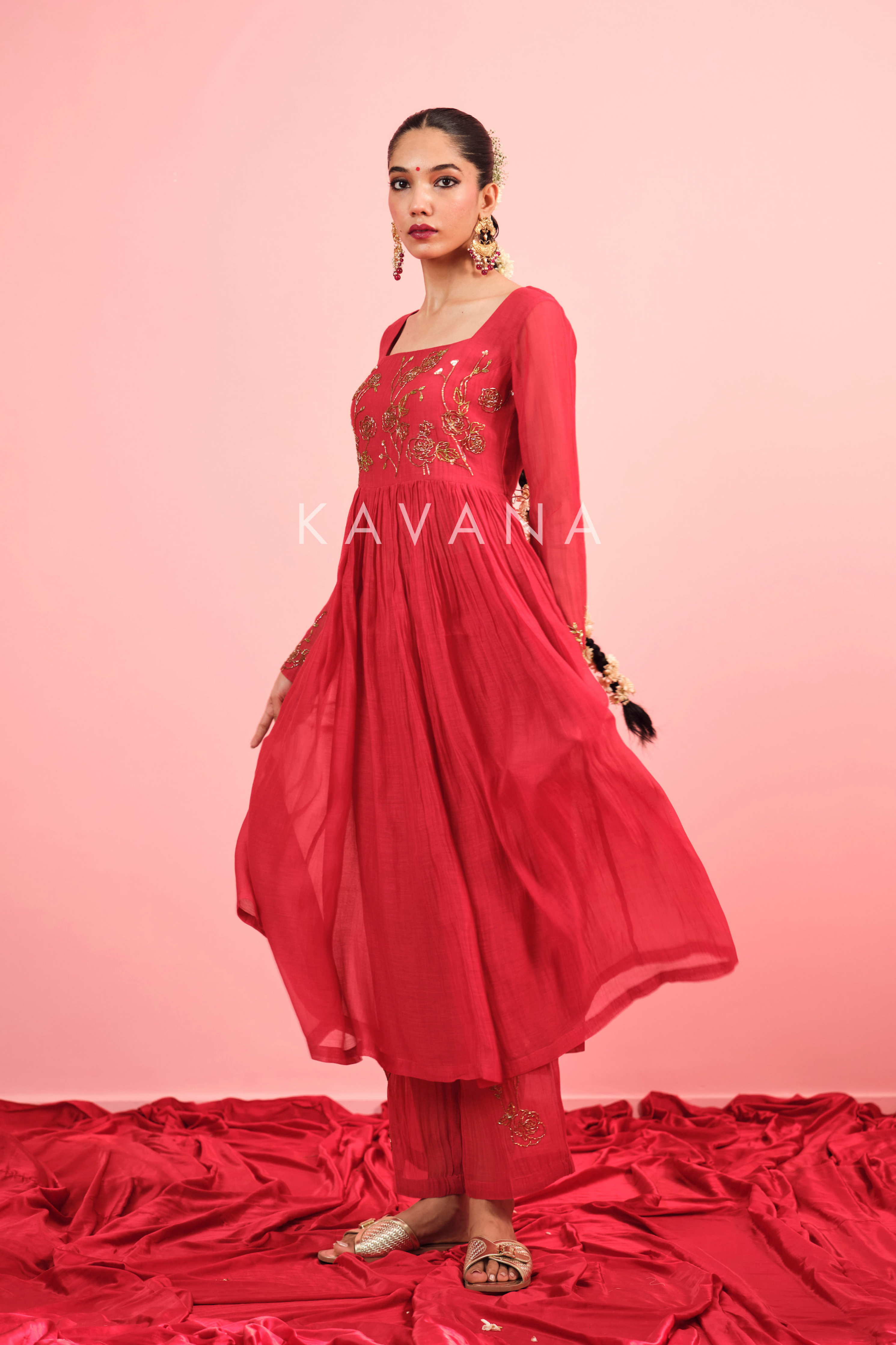 Rituja Chanderi Kurta Set