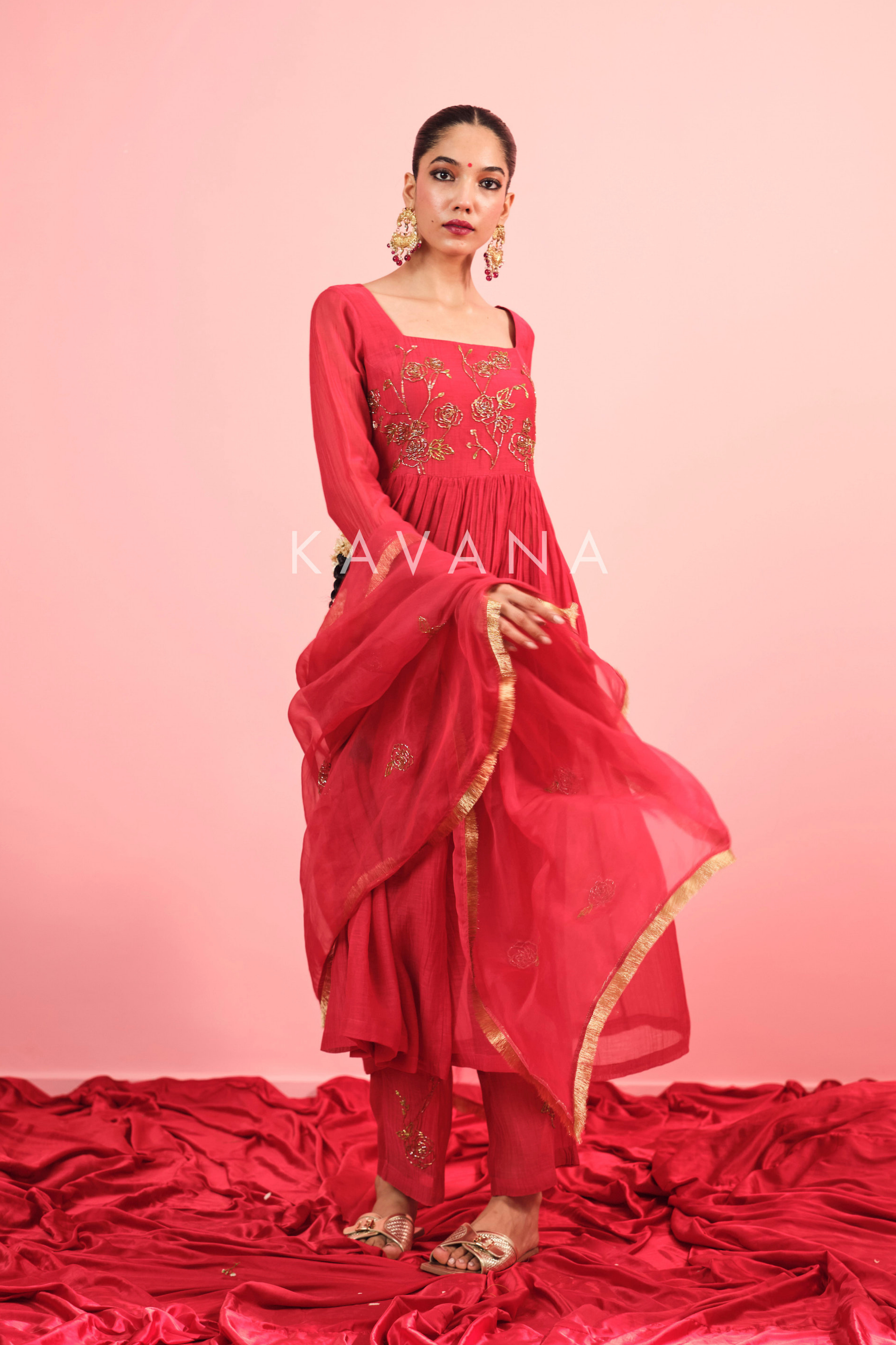 Rituja Chanderi Kurta Set