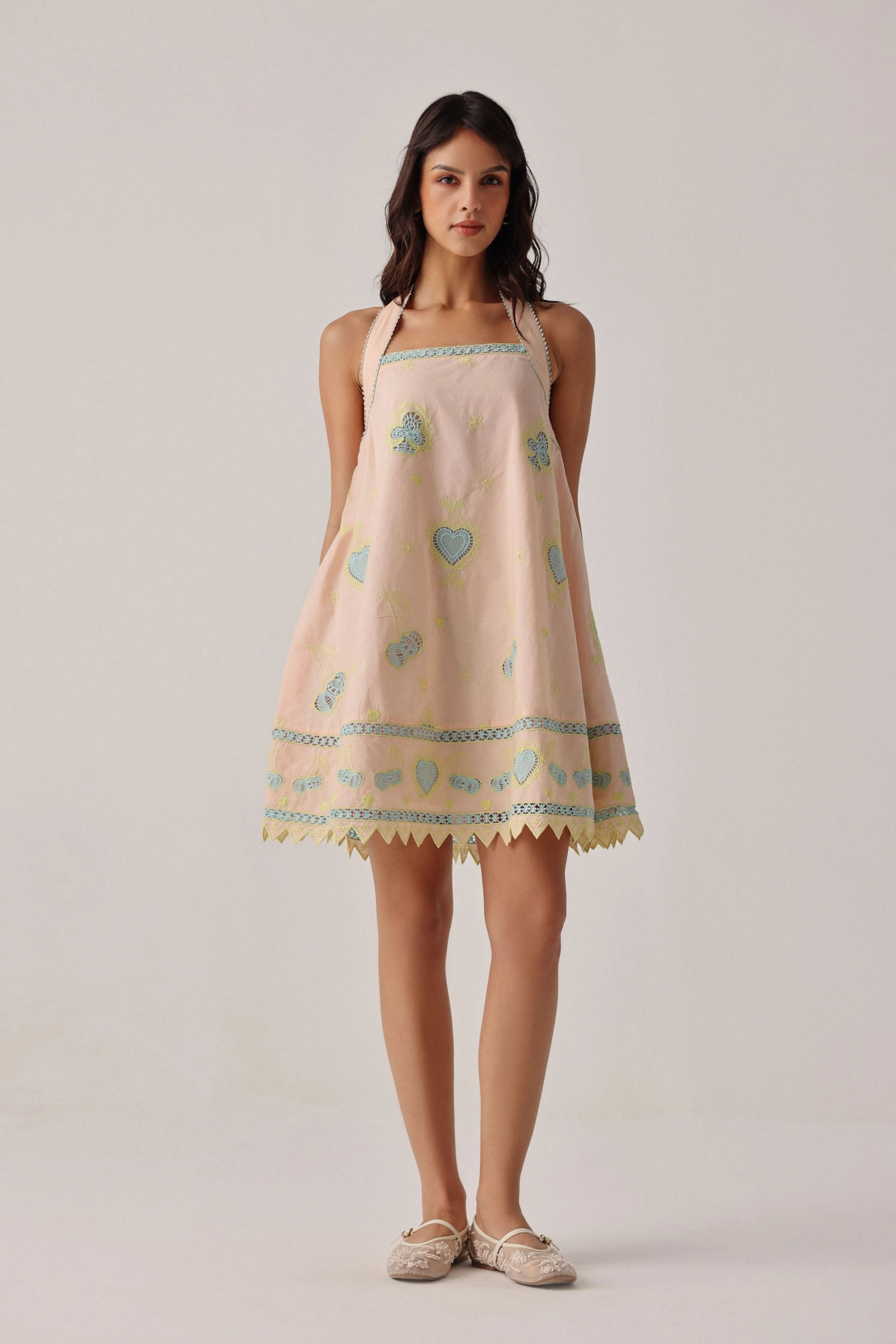 Hazel Mini Peach Dress