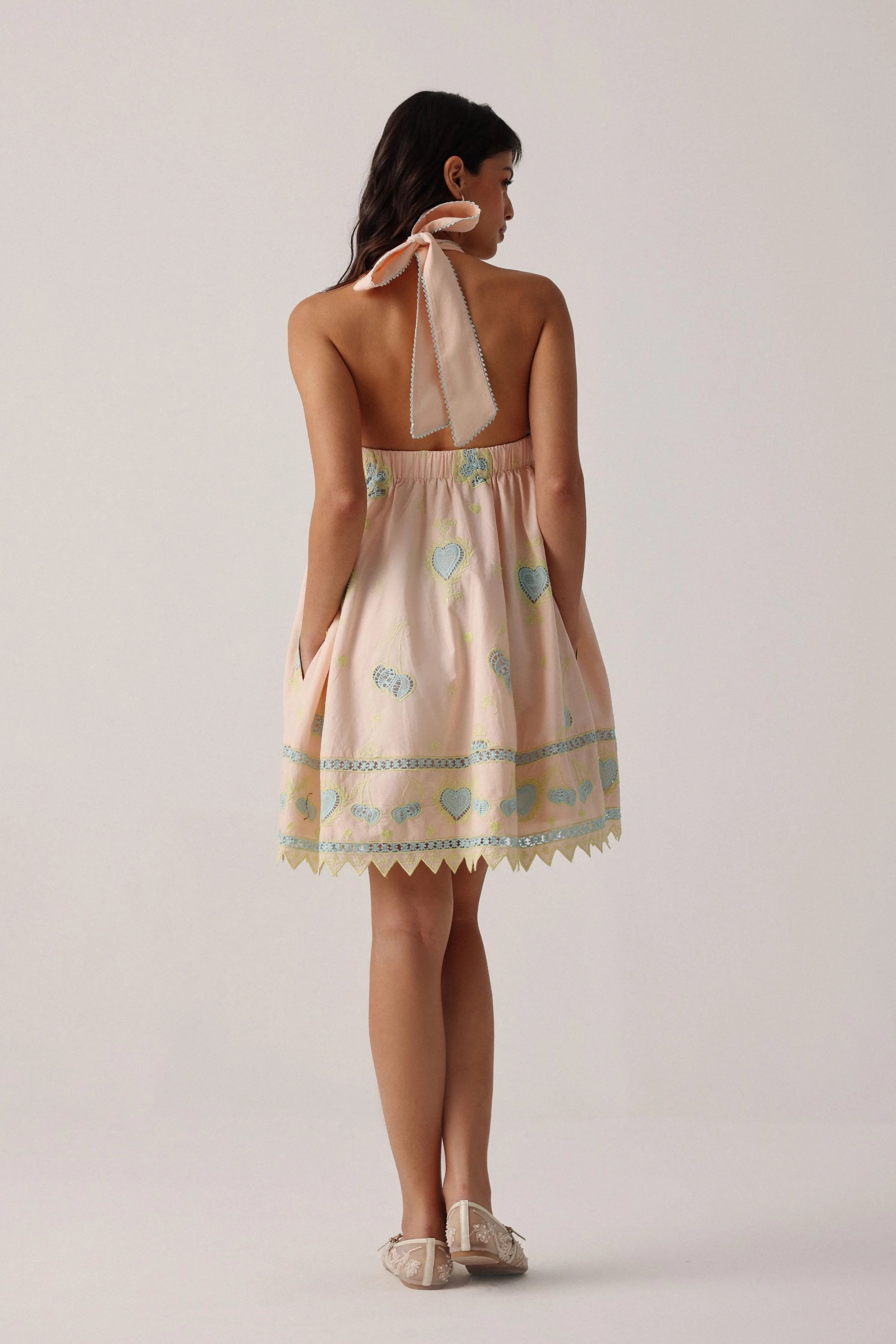 Hazel Mini Peach Dress