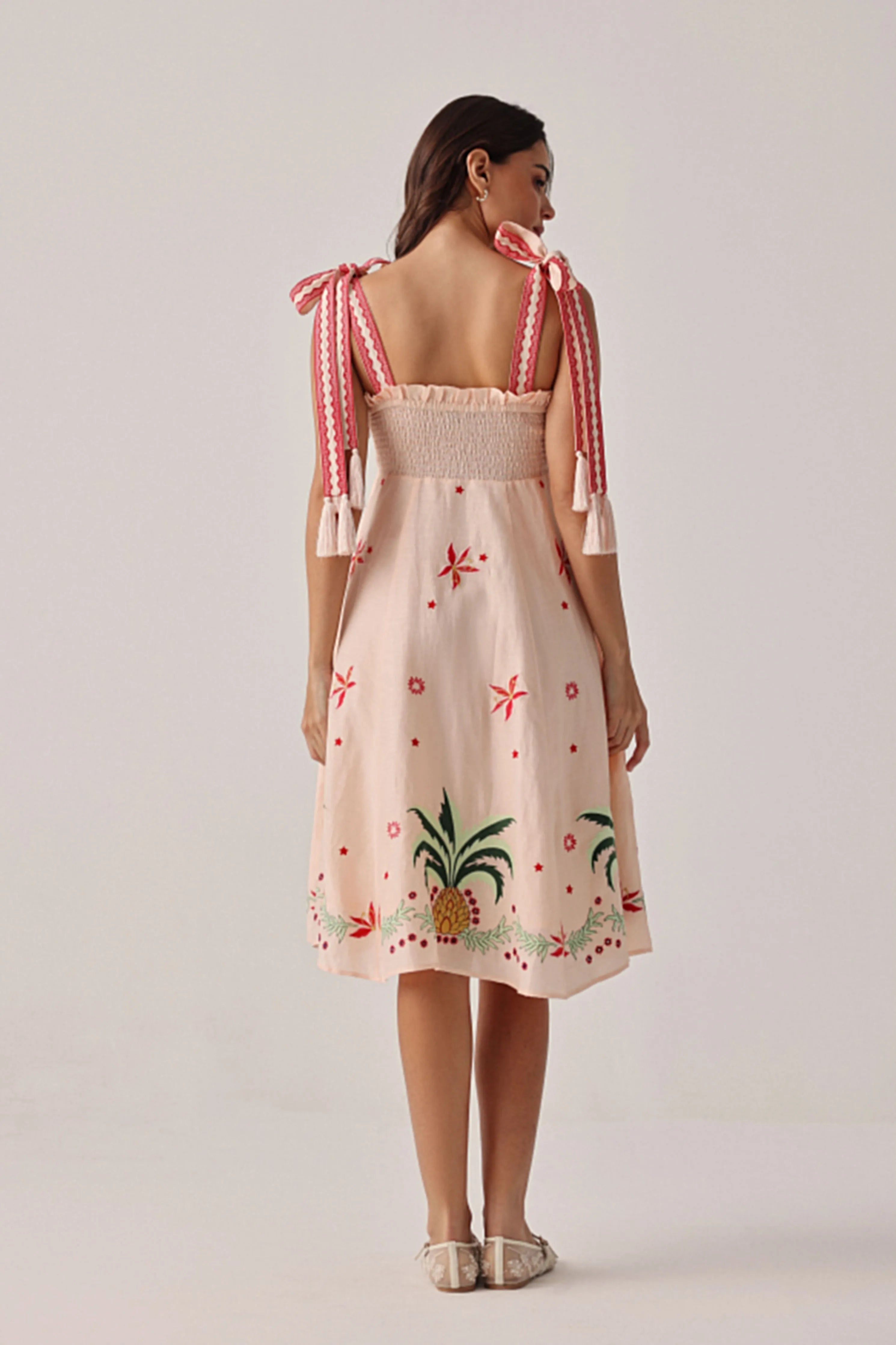 Nora Midi Peach Dress