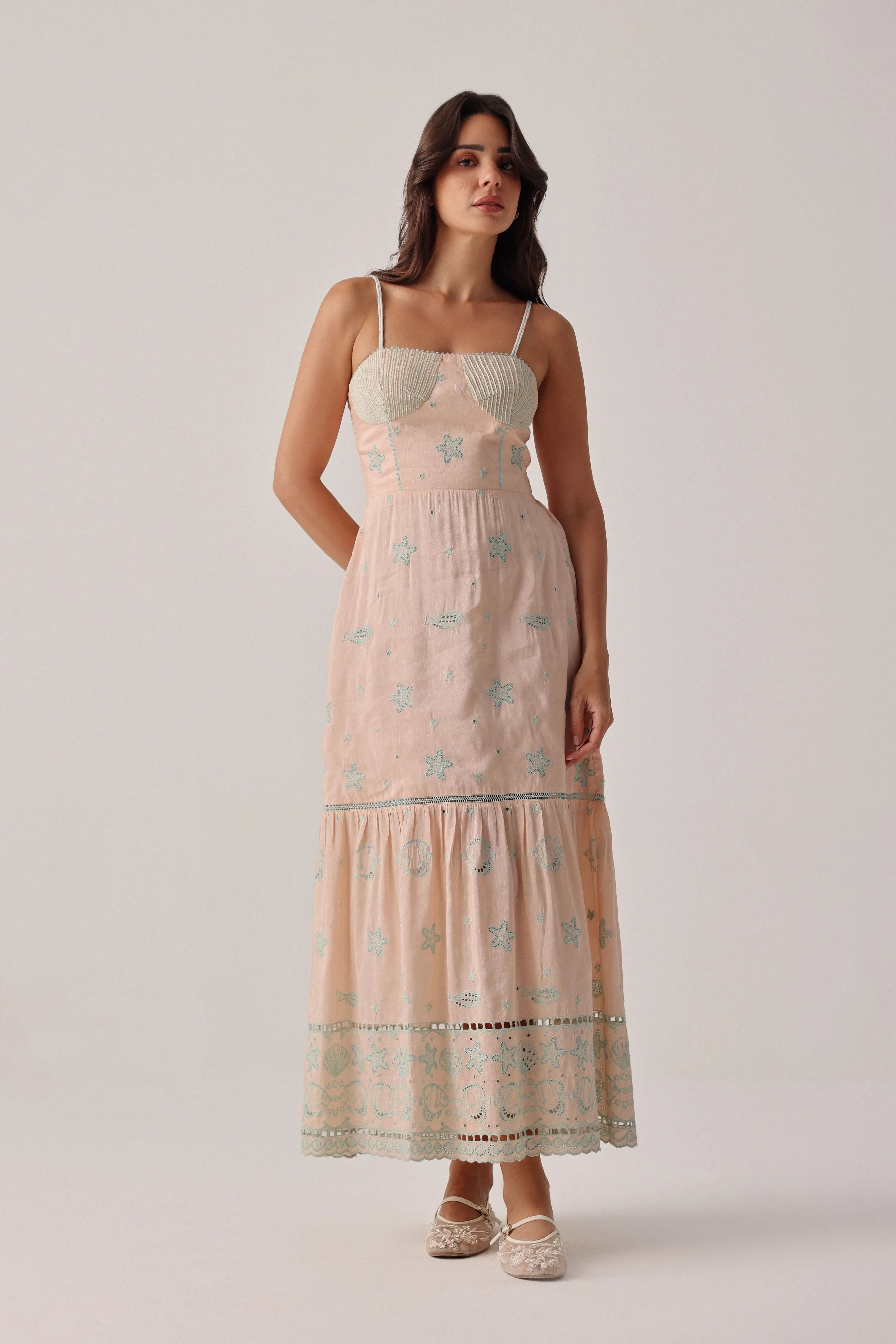 Ruby Maxi Peach Dress
