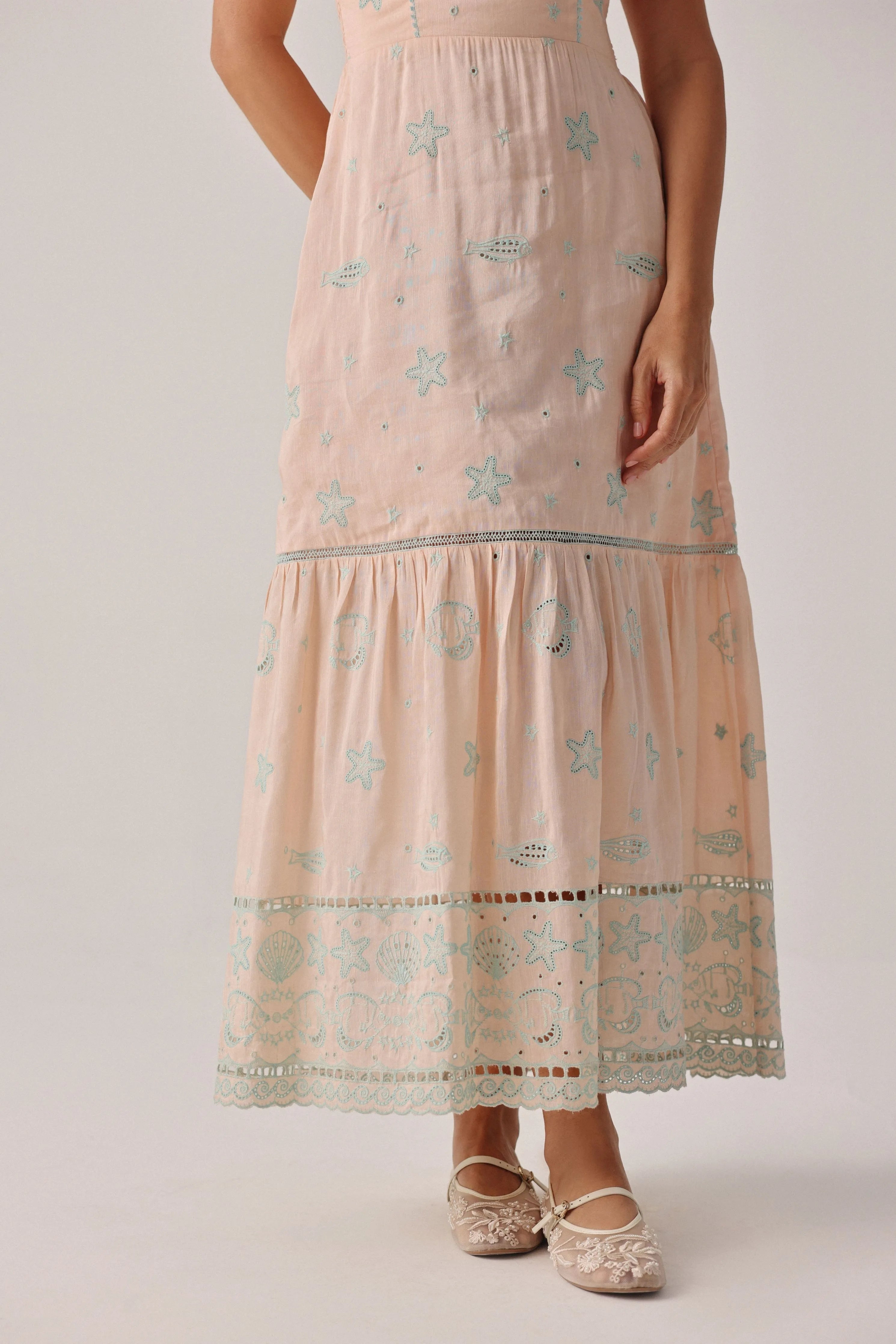 Ruby Maxi Peach Dress