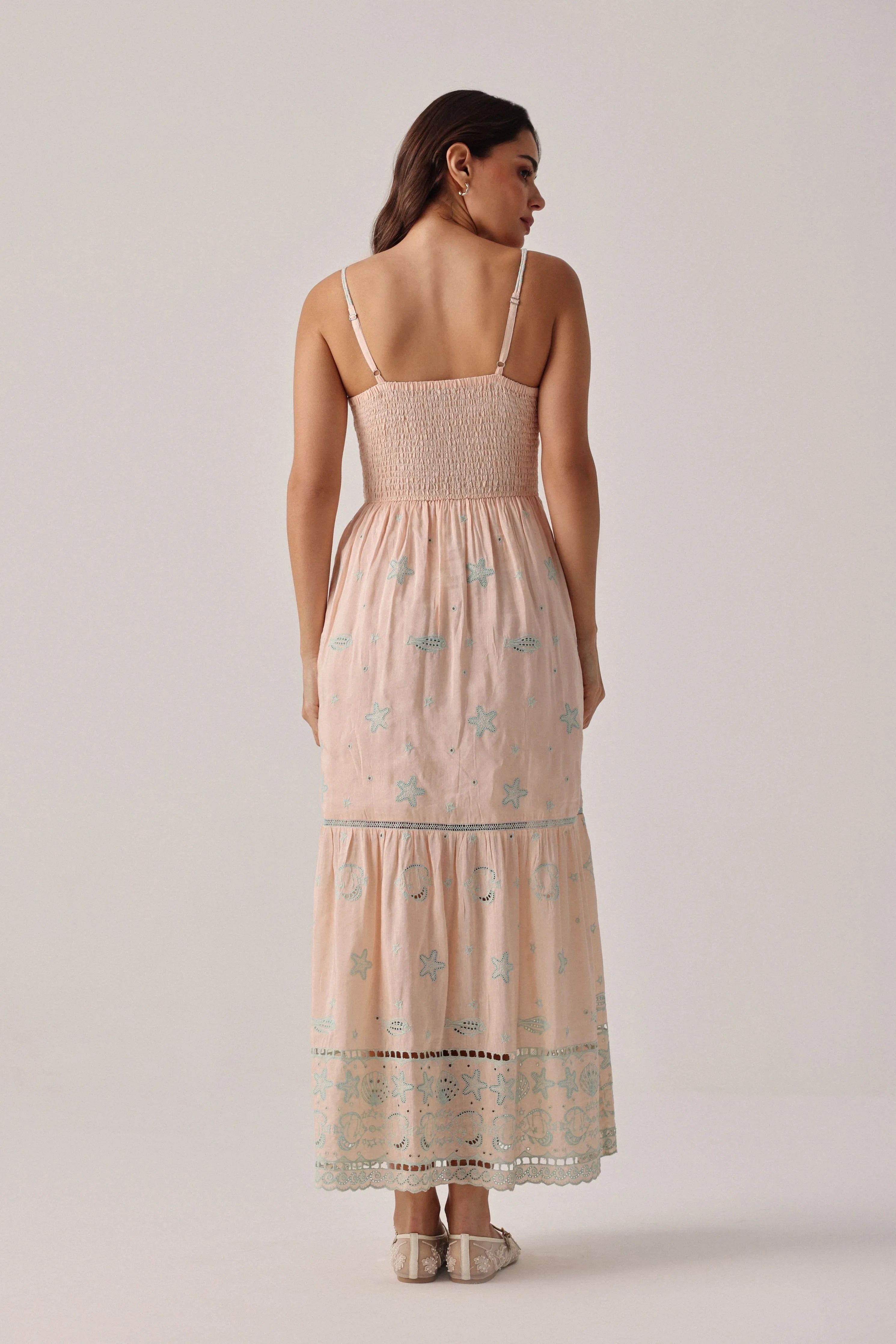 Ruby Maxi Peach Dress