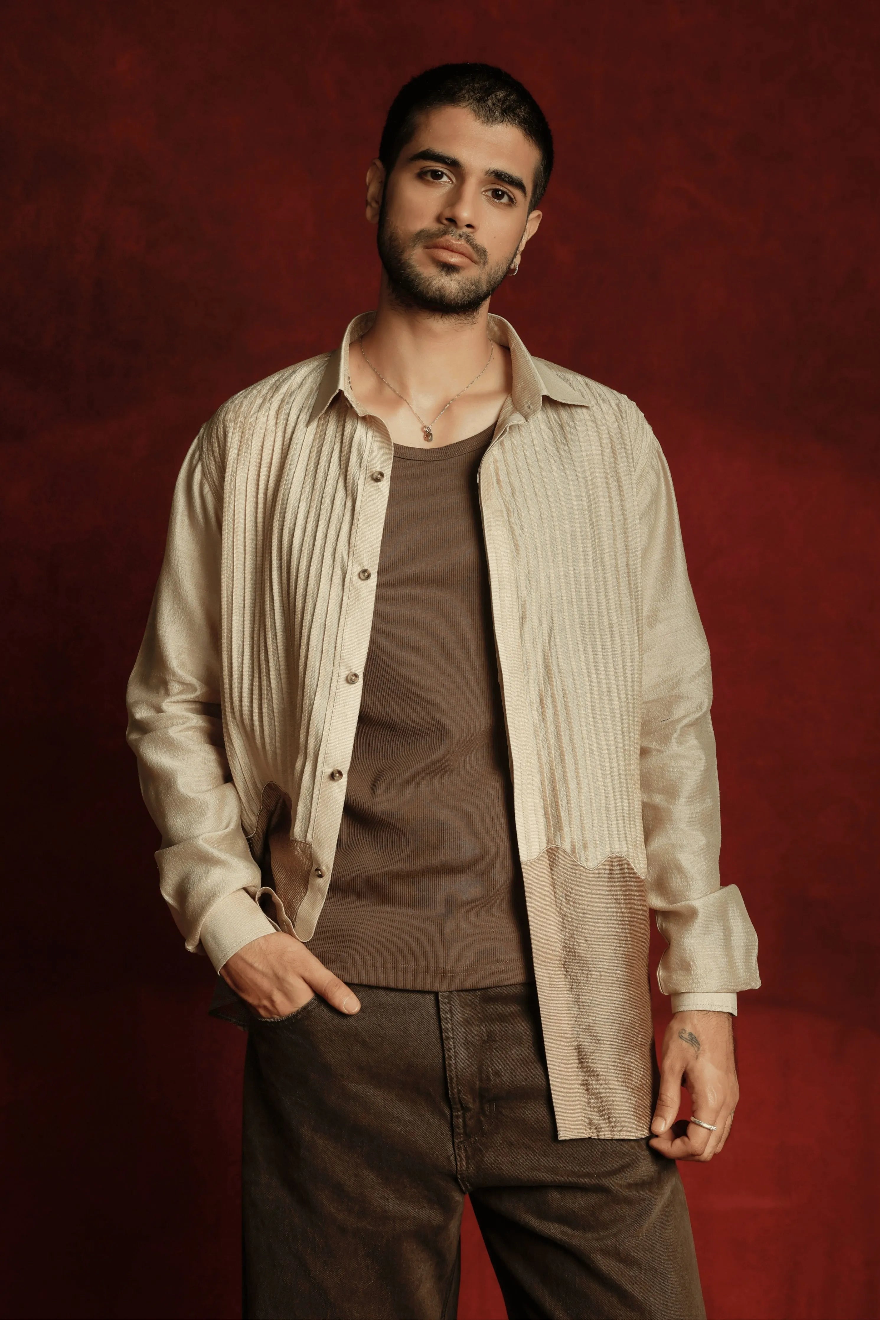 Graphite Grove Beige Shirt