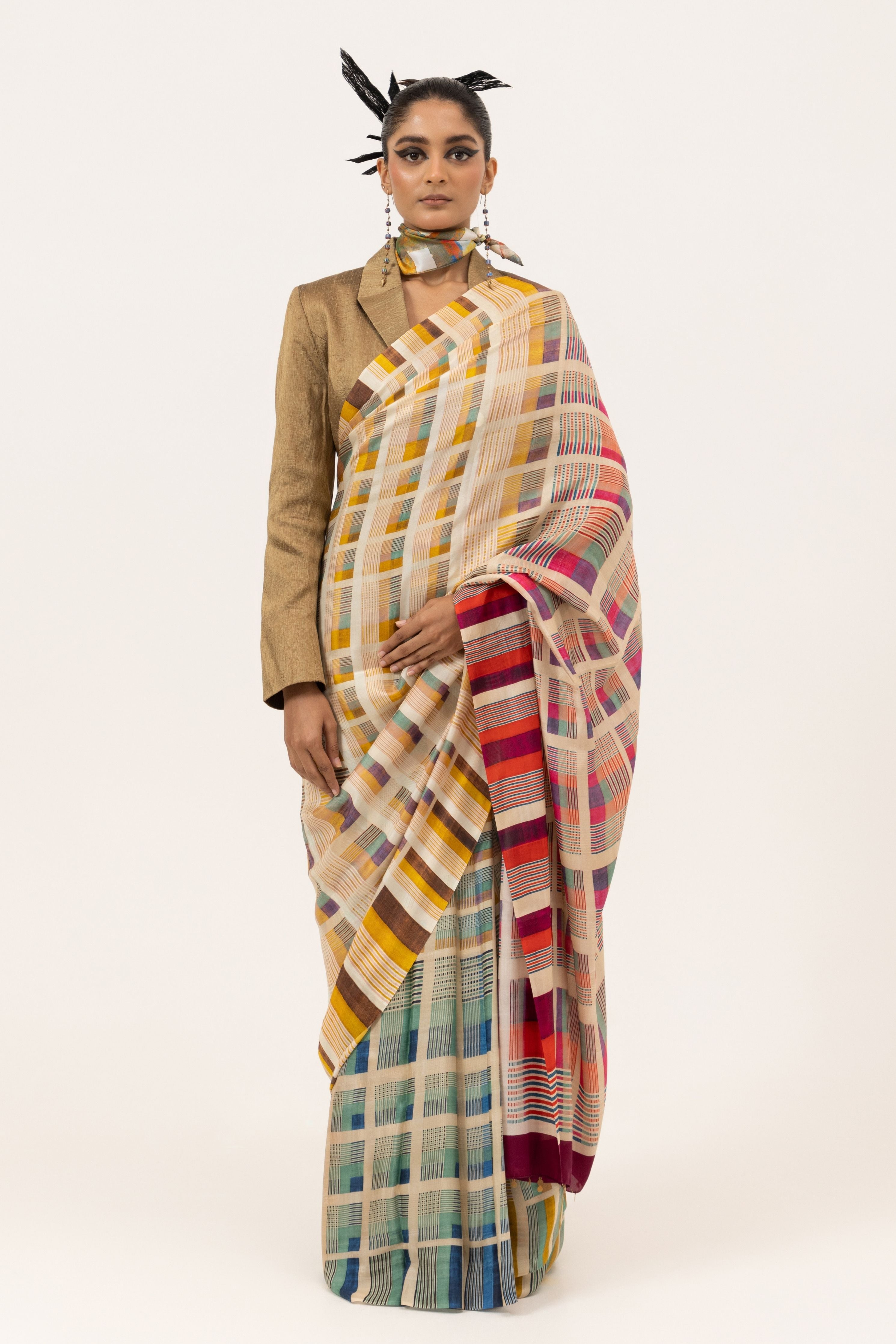 Modern Mosaic Silk Saree