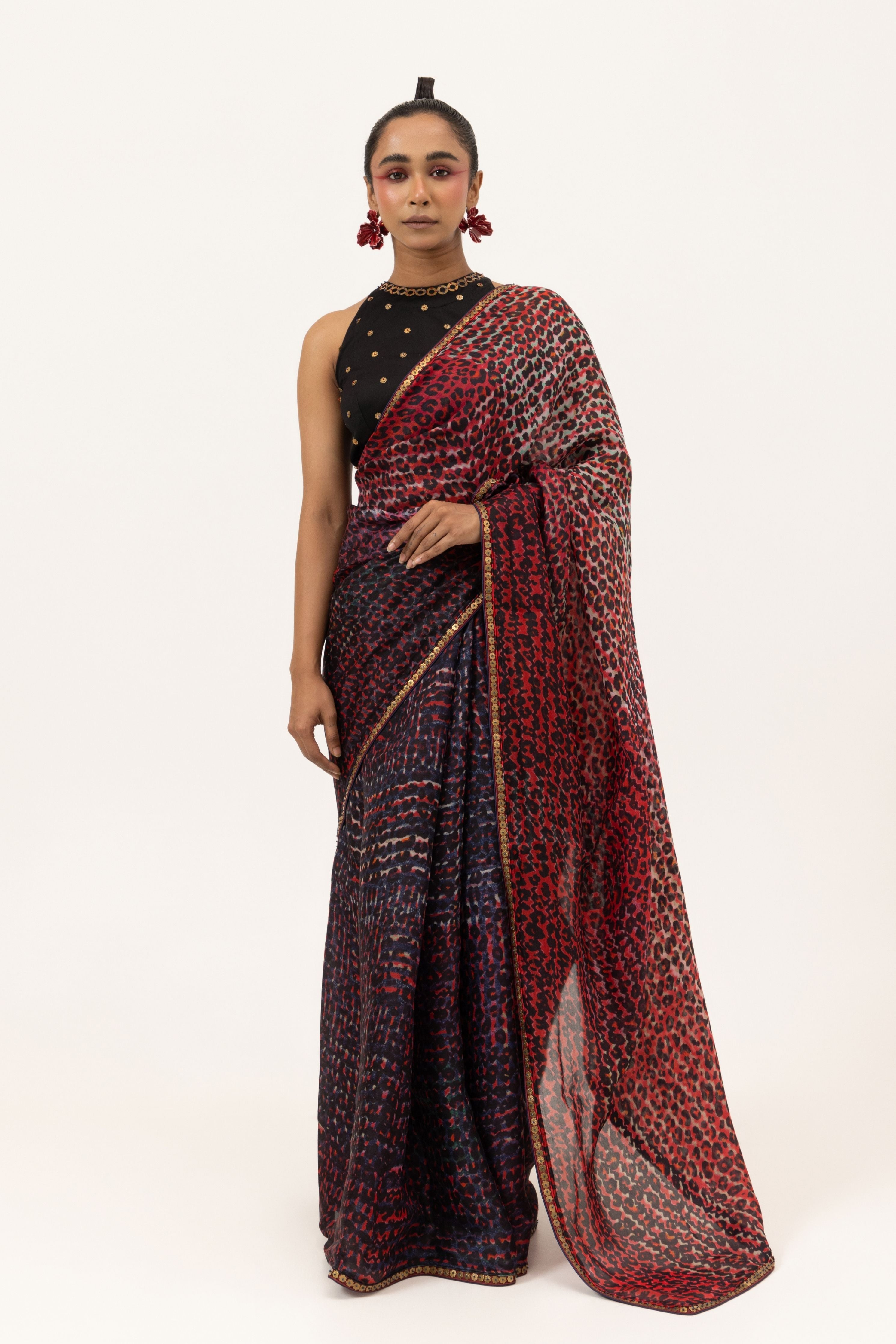 Leopard Luxe Silk Saree