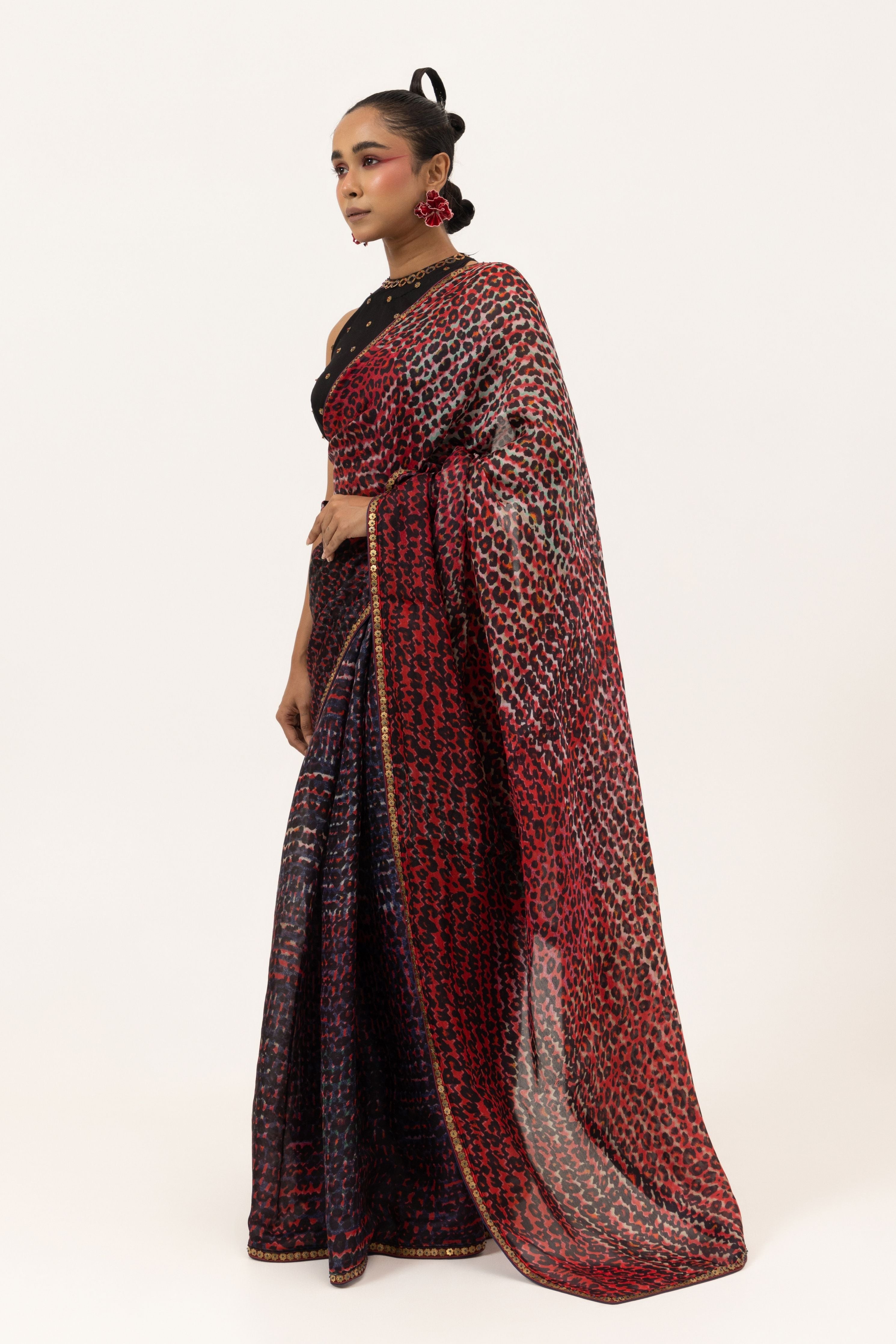 Leopard Luxe Silk Saree