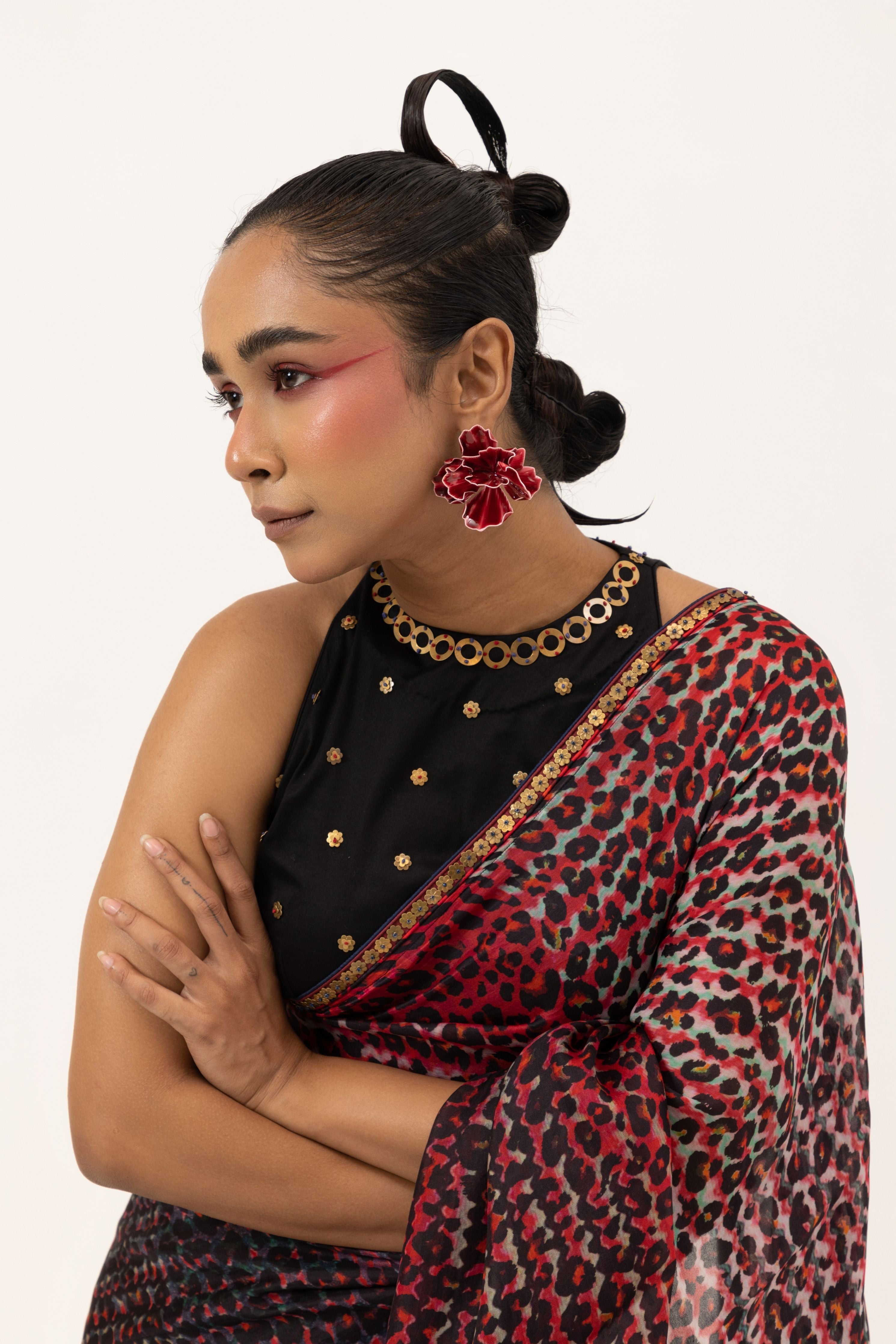 Leopard Luxe Silk Saree