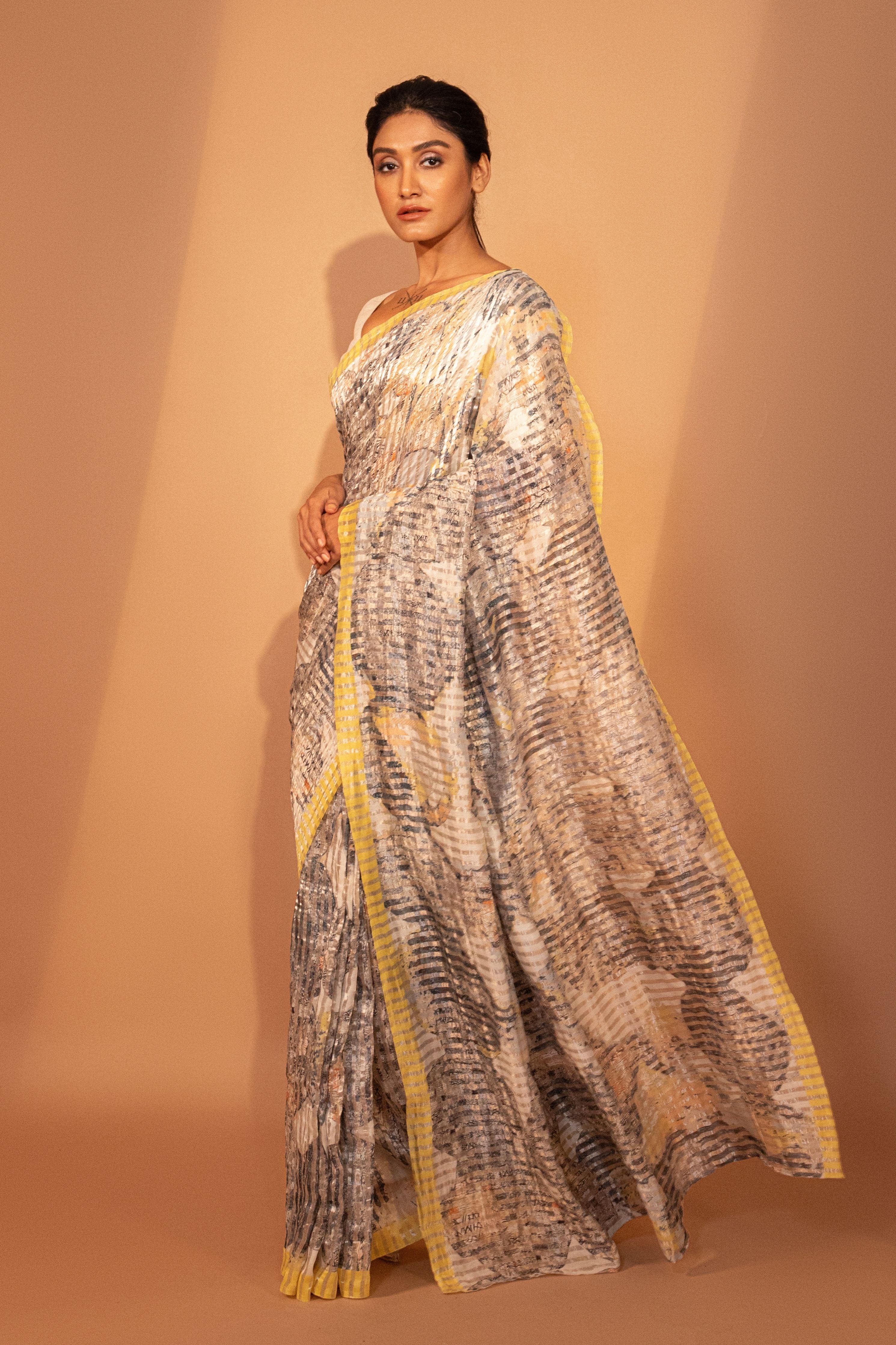 Misty Citrus Silk Saree