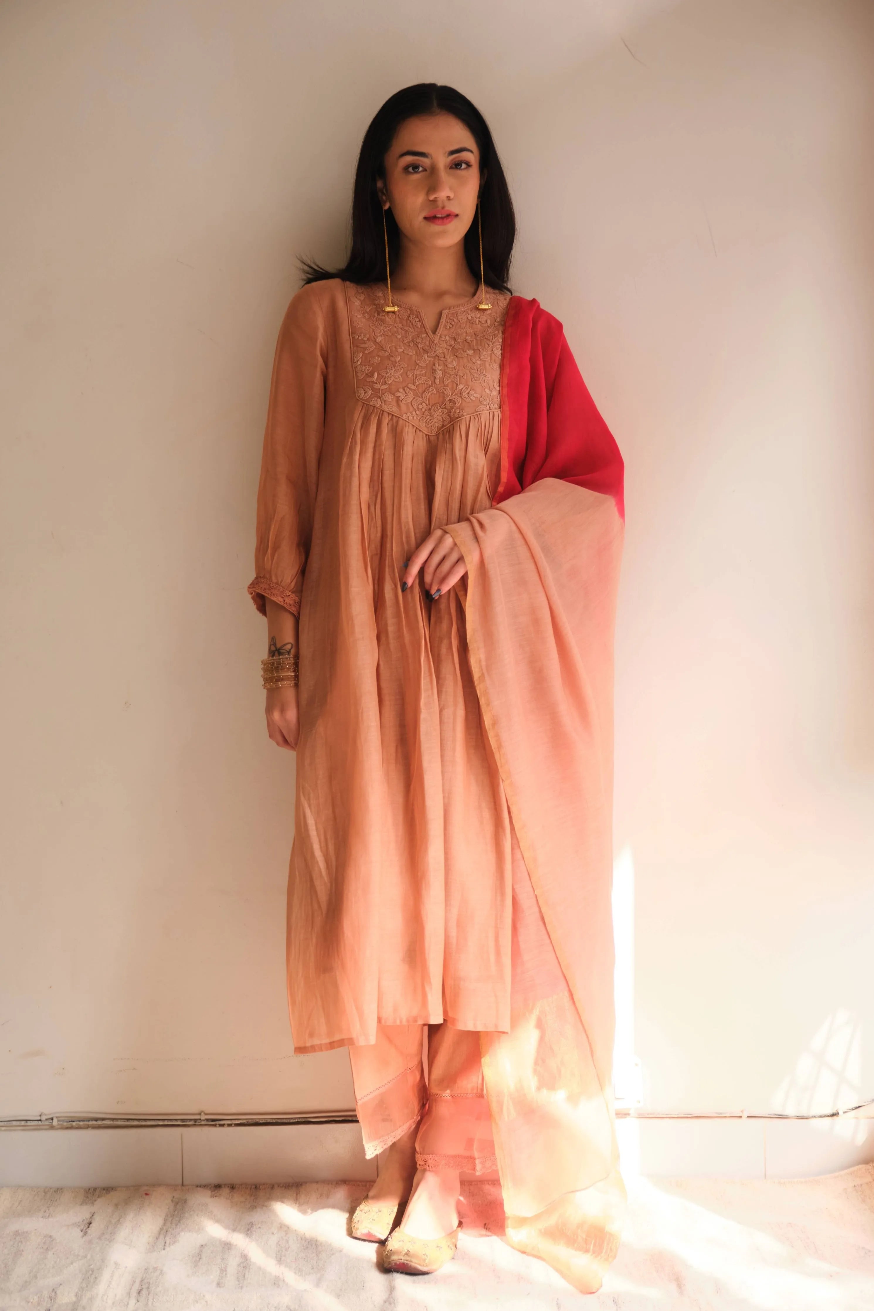 Salmon Kurta Set