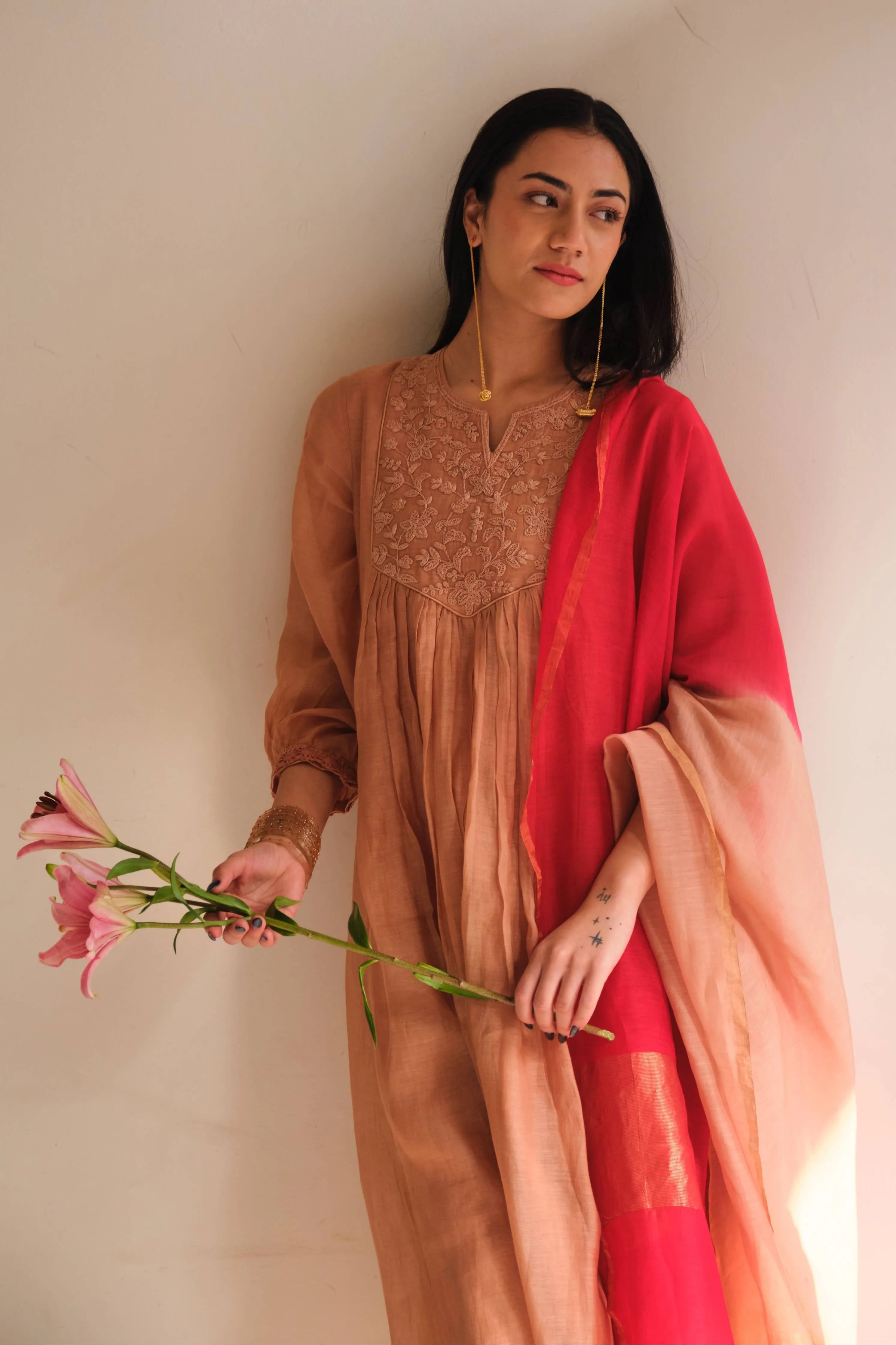 Salmon Kurta Set