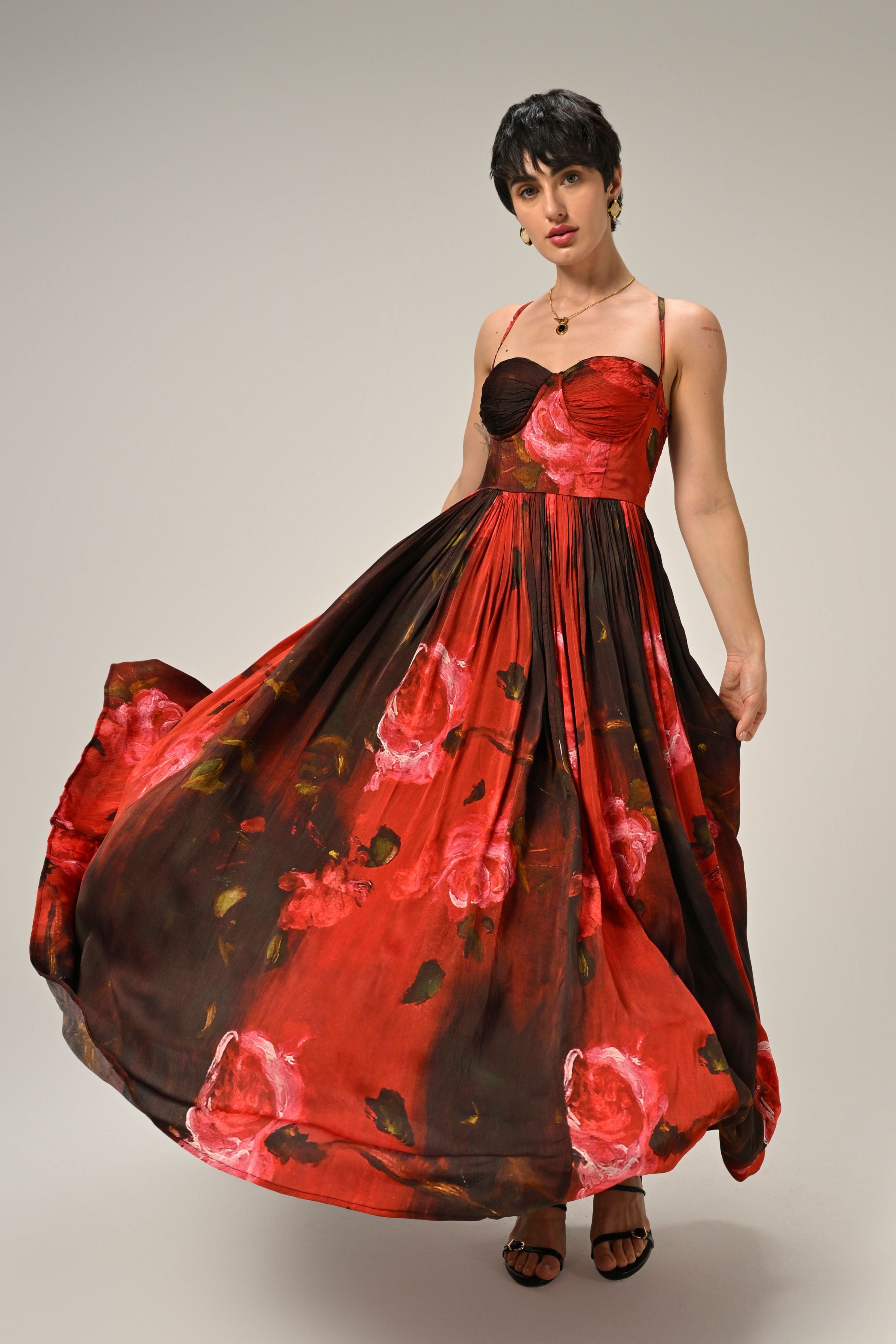 Midnight Rose Structured Dress