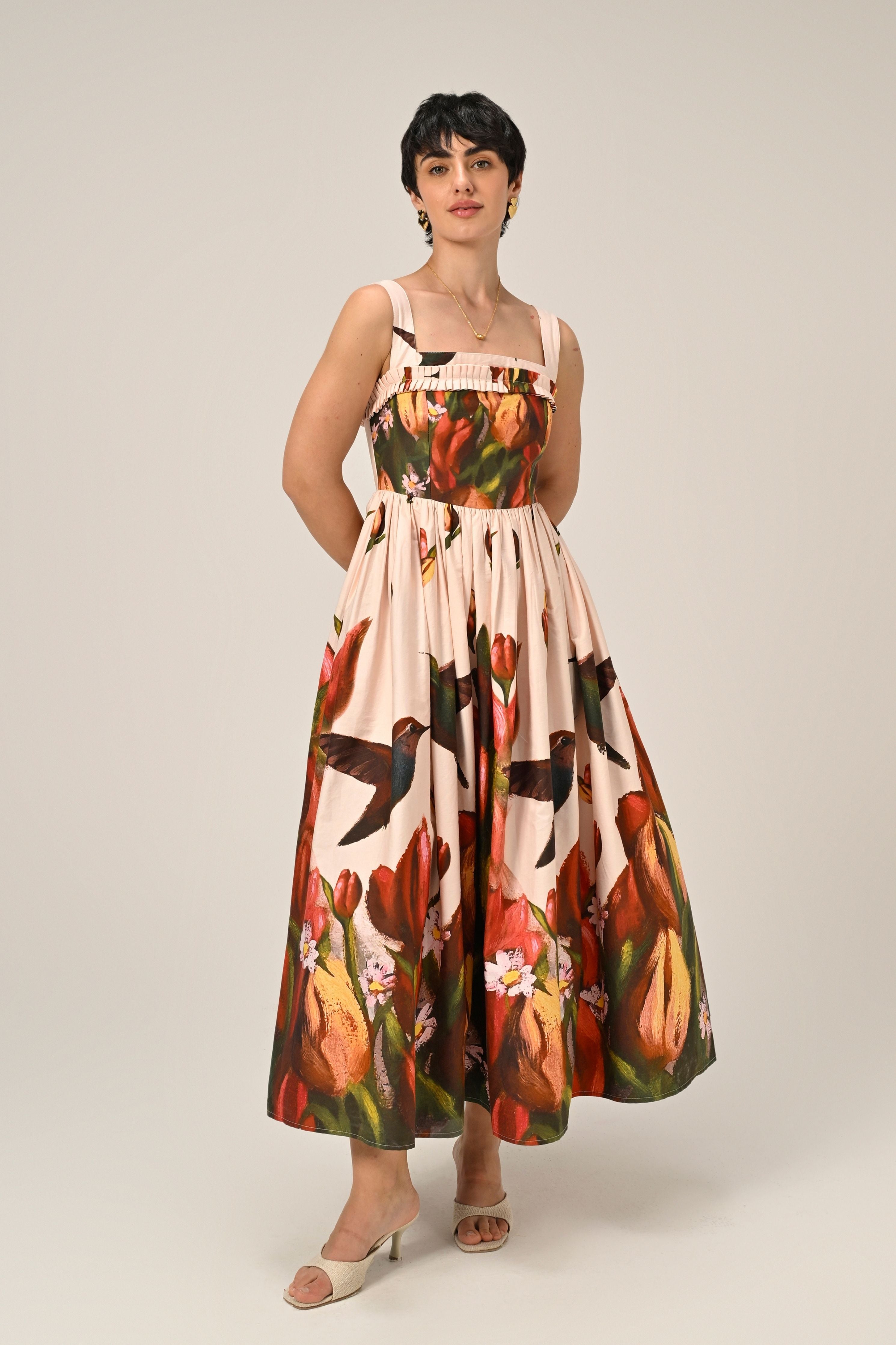 Hummingbird Garden Maxi Dress