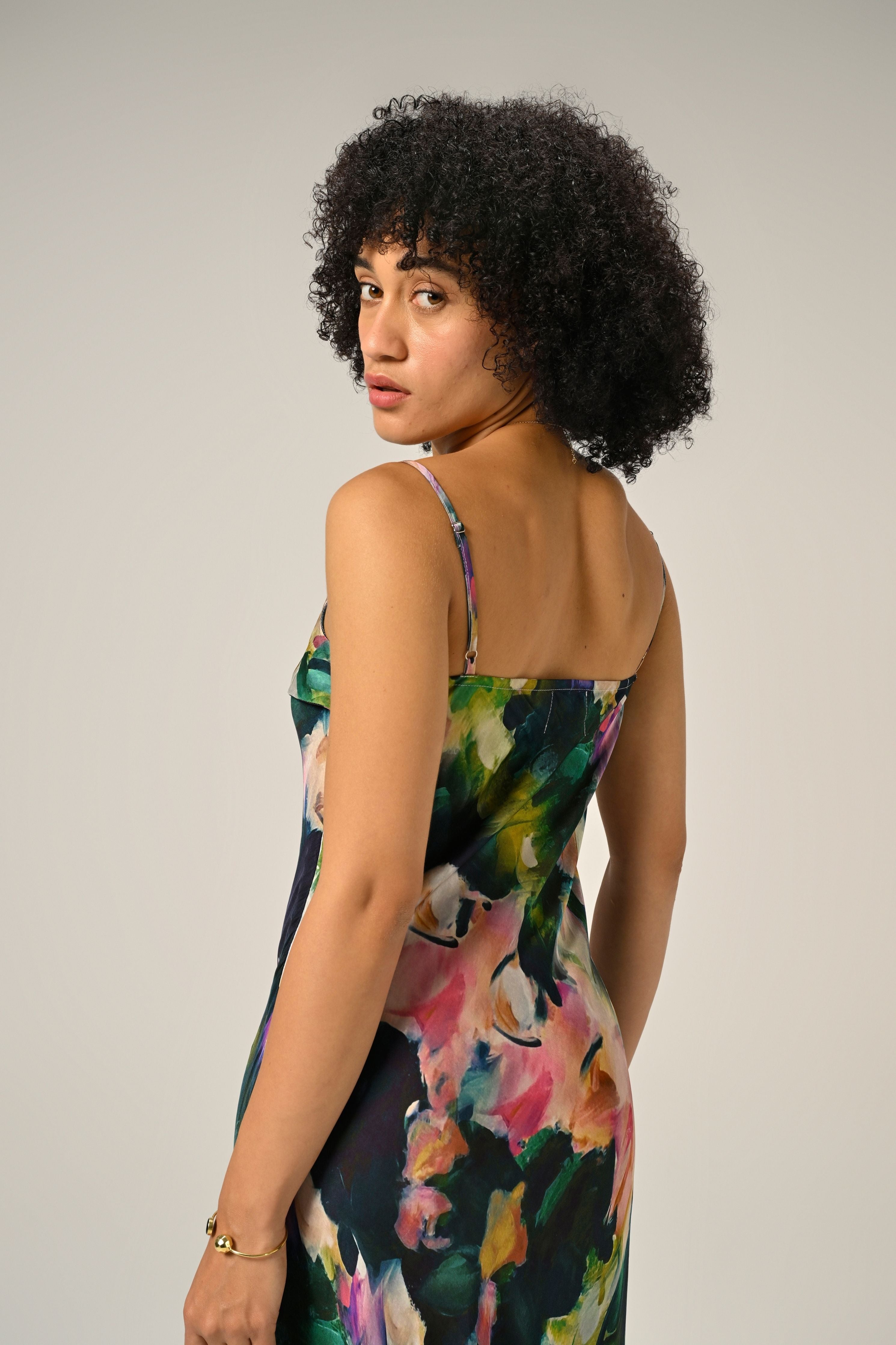Midnight Bloom Slip Dress