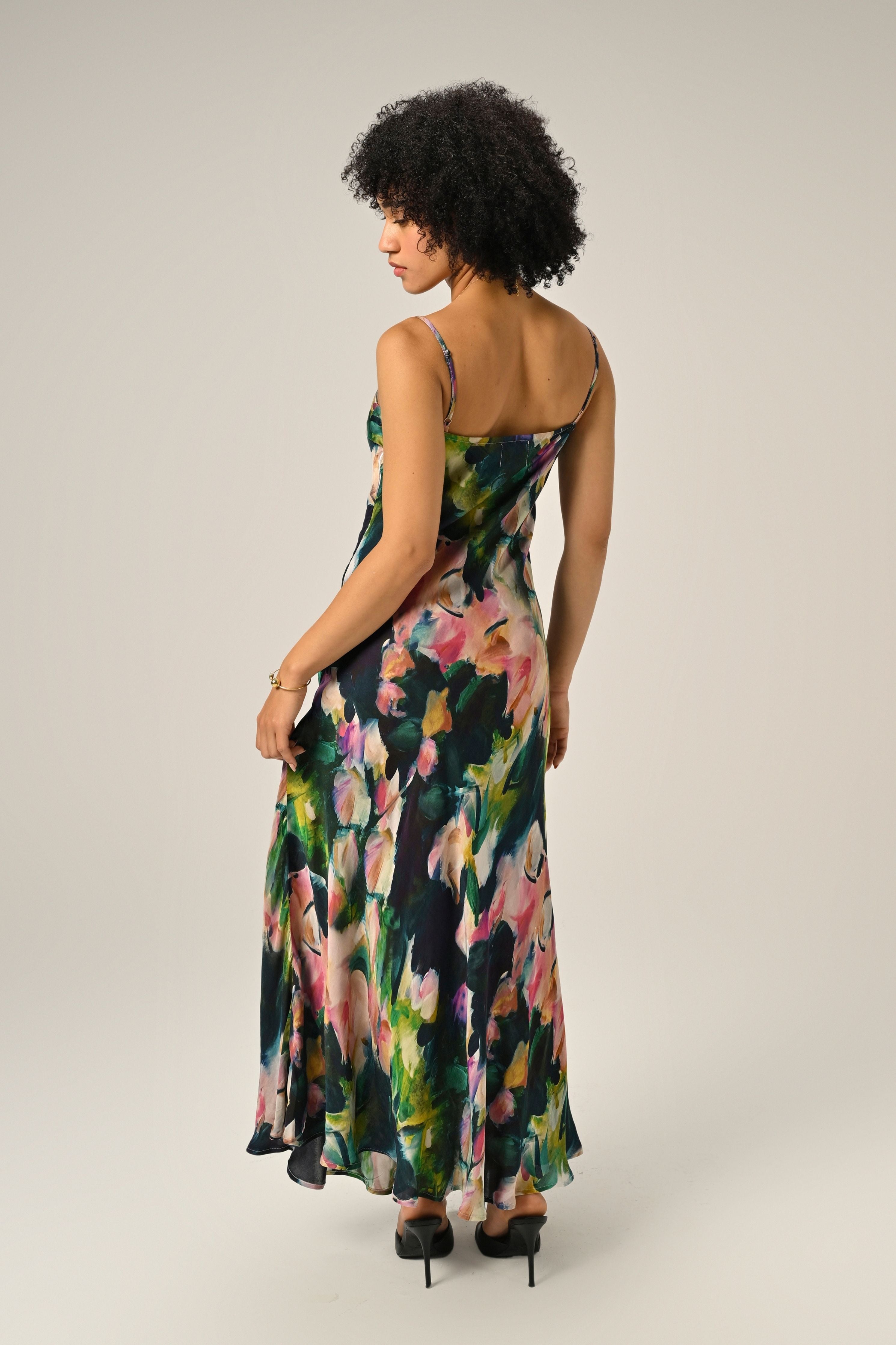 Midnight Bloom Slip Dress