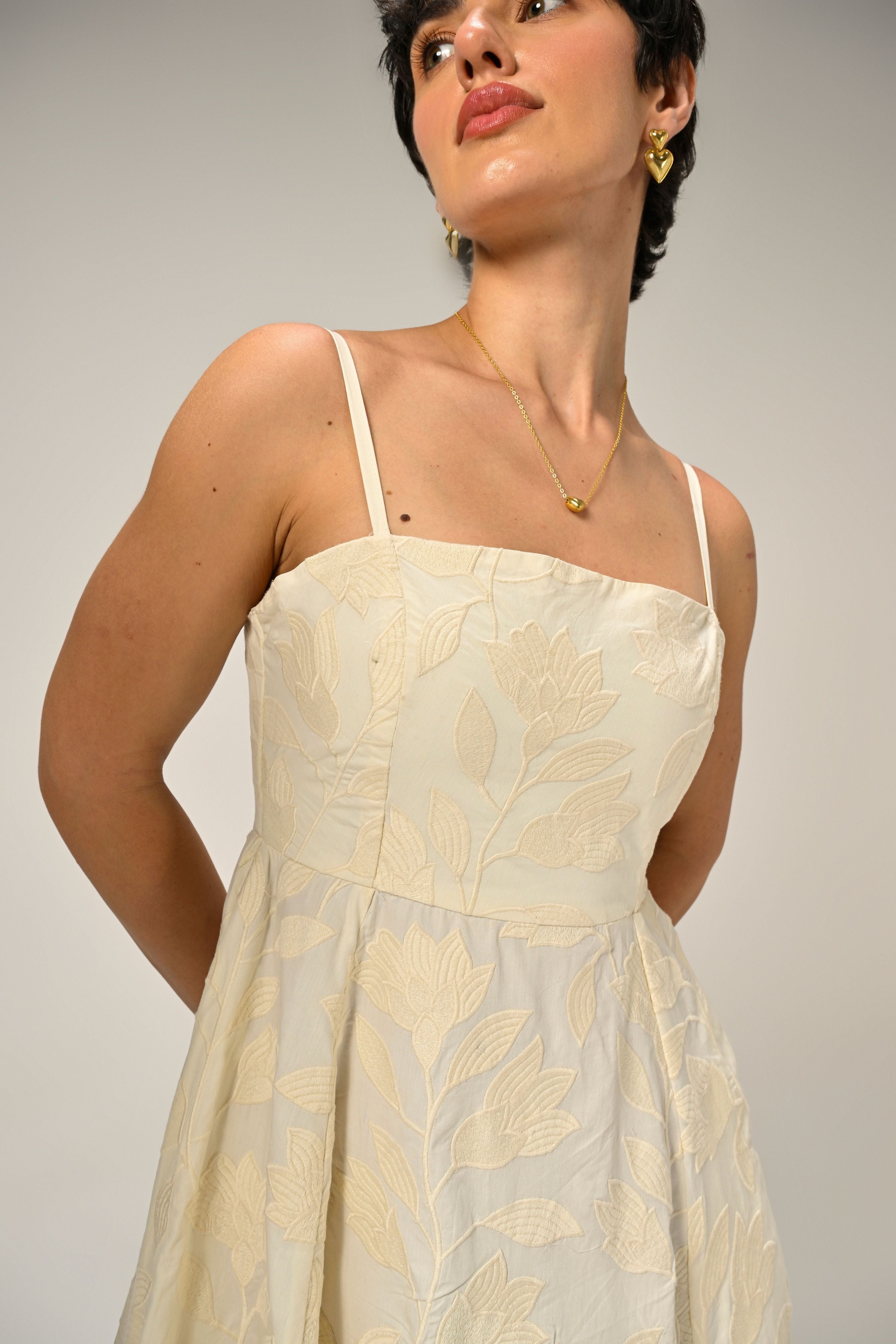 Moonflower Embroidered Flare Maxi