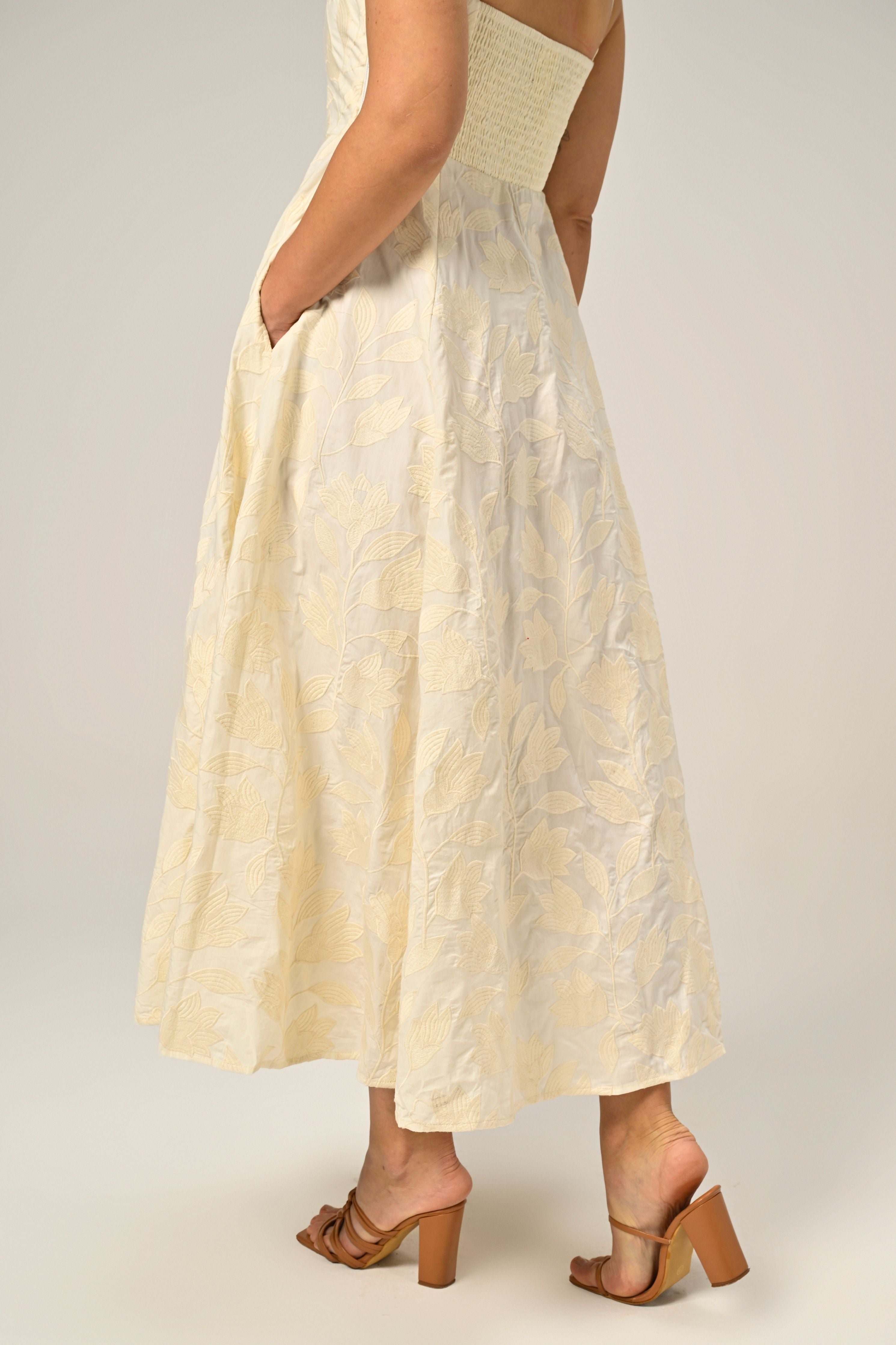 Moonflower Embroidered Flare Maxi