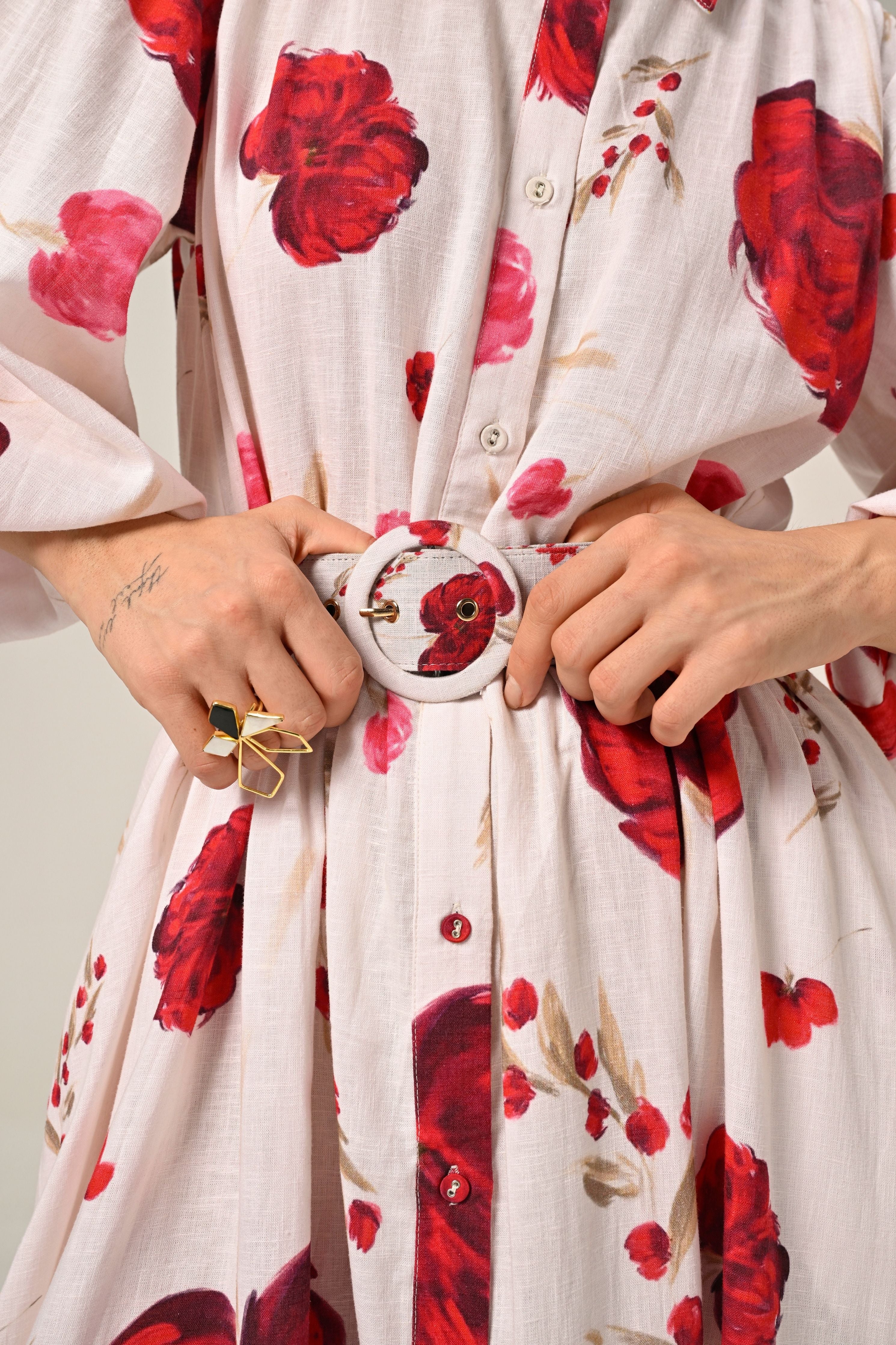 Cloud Petal Maxi Shirt Dress