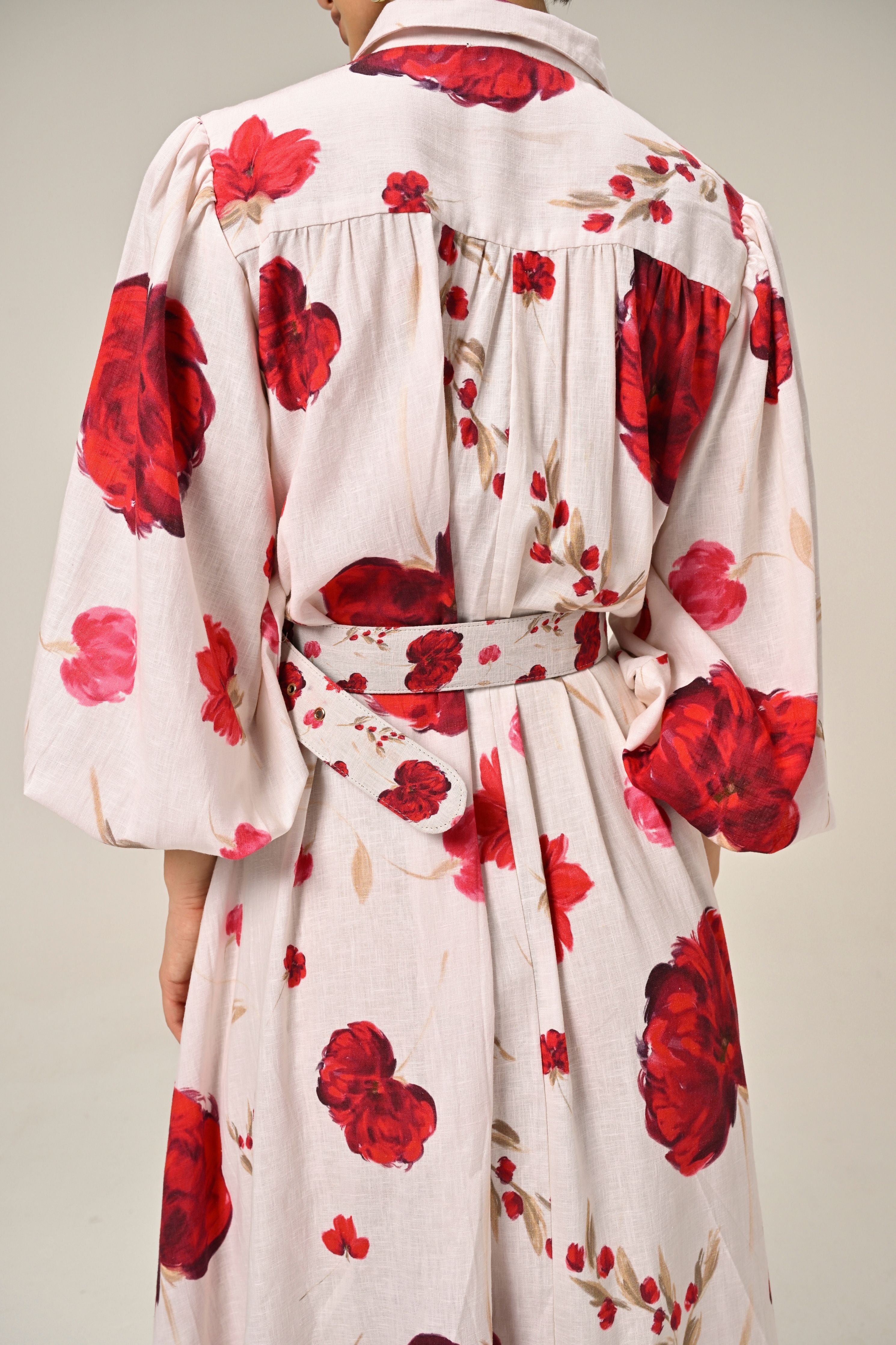 Cloud Petal Maxi Shirt Dress