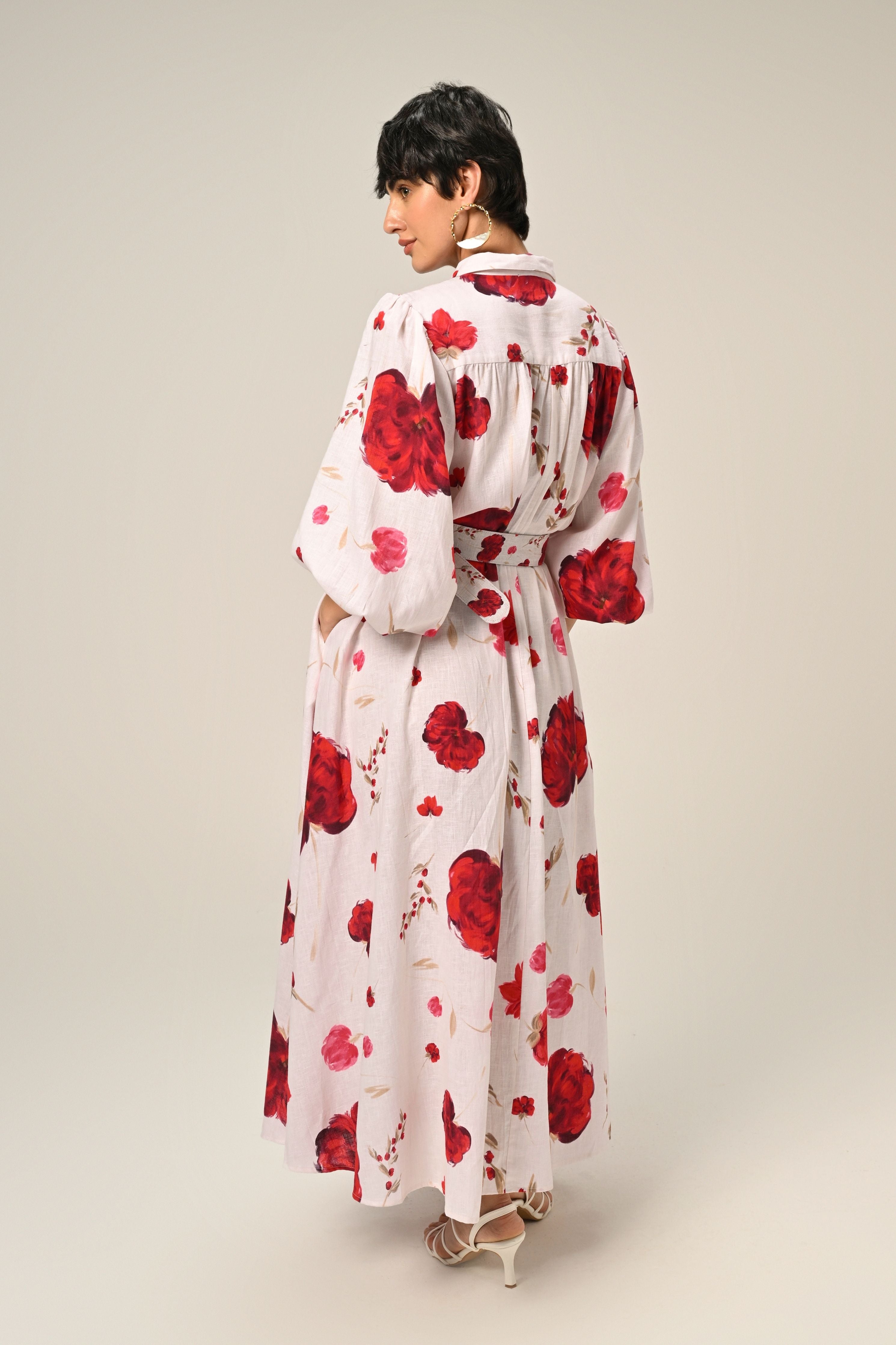 Cloud Petal Maxi Shirt Dress