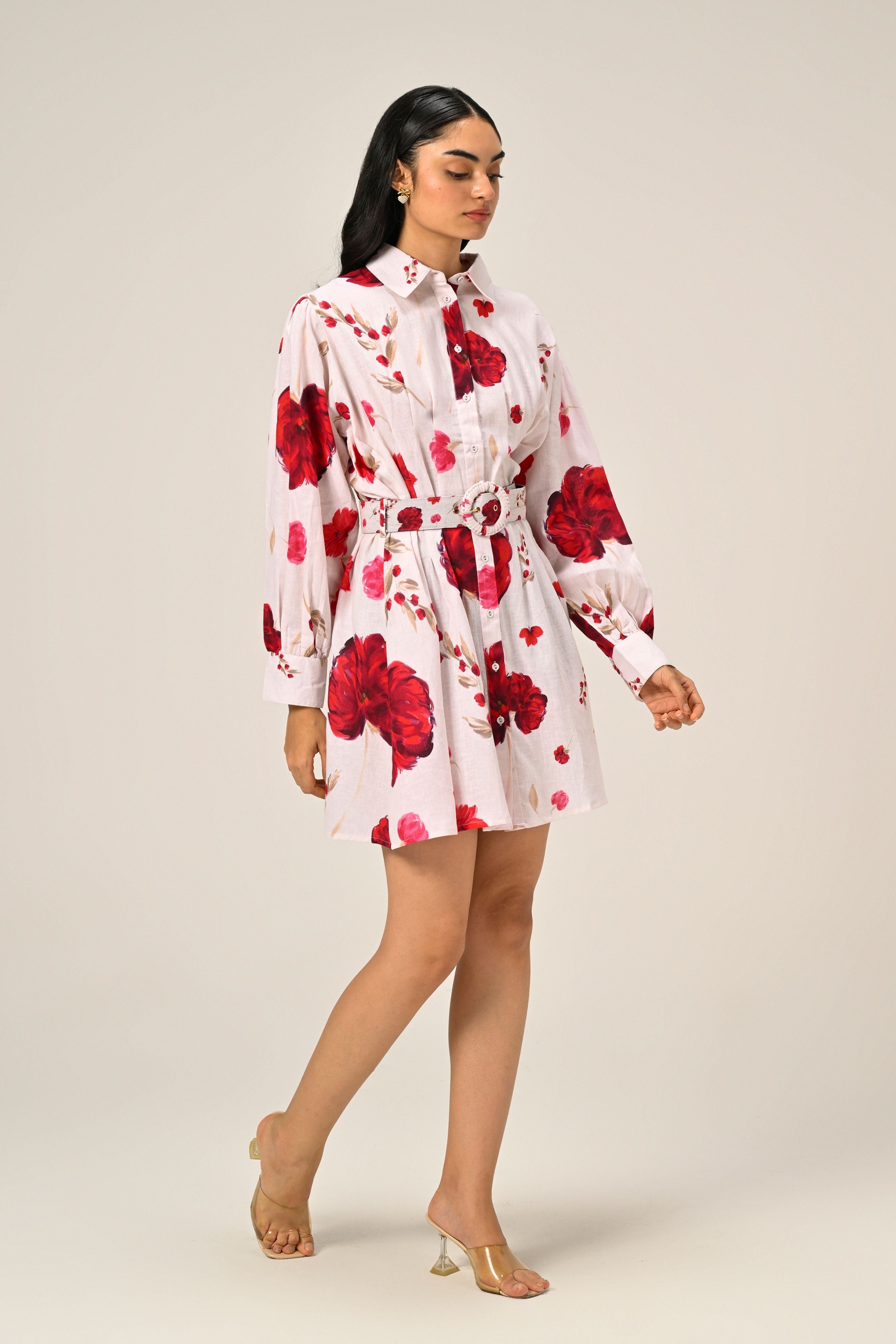Cloud Petal Mini Shirt Dress