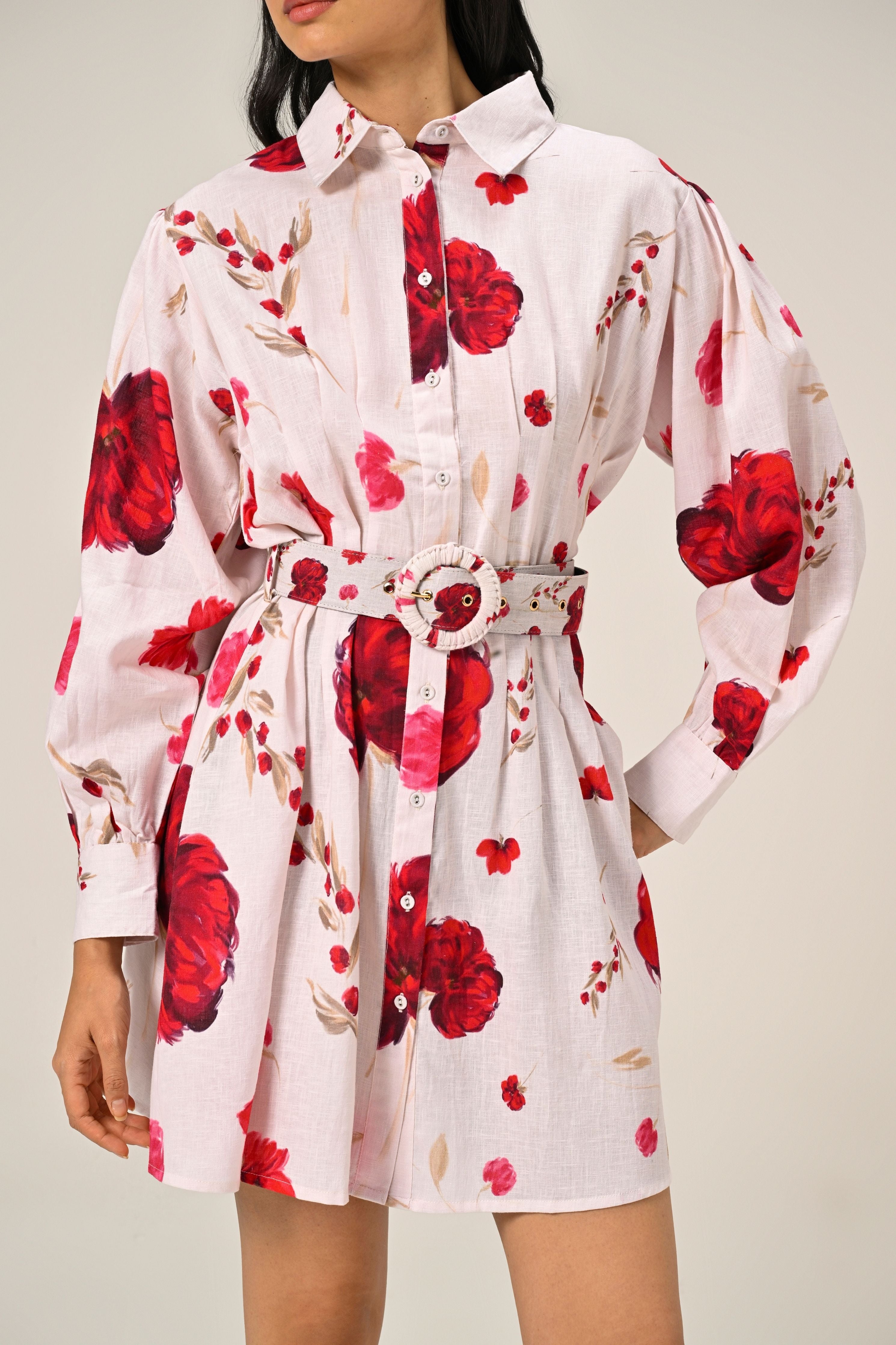 Cloud Petal Mini Shirt Dress