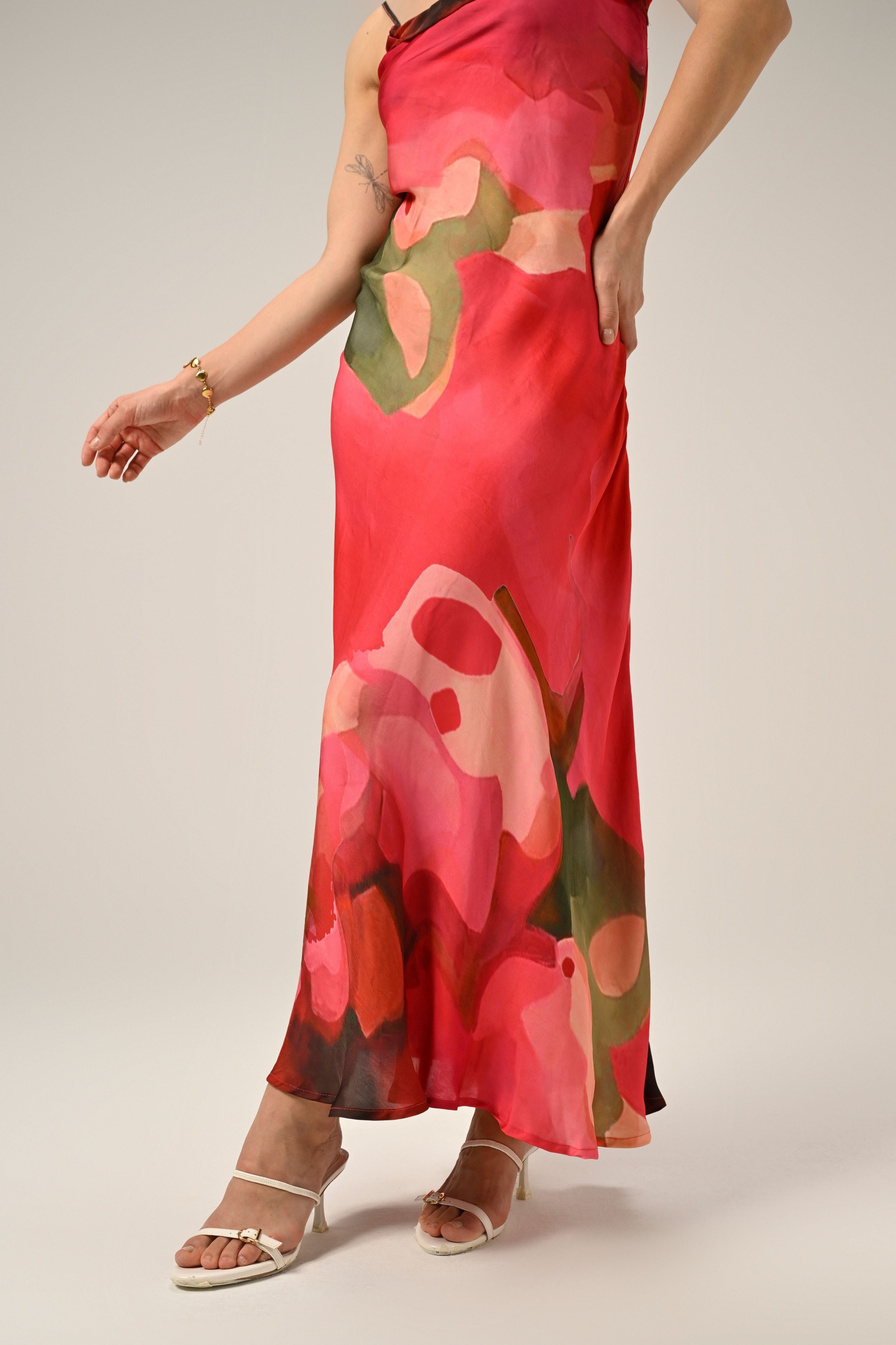 Scarlet Bloom Slip Dress