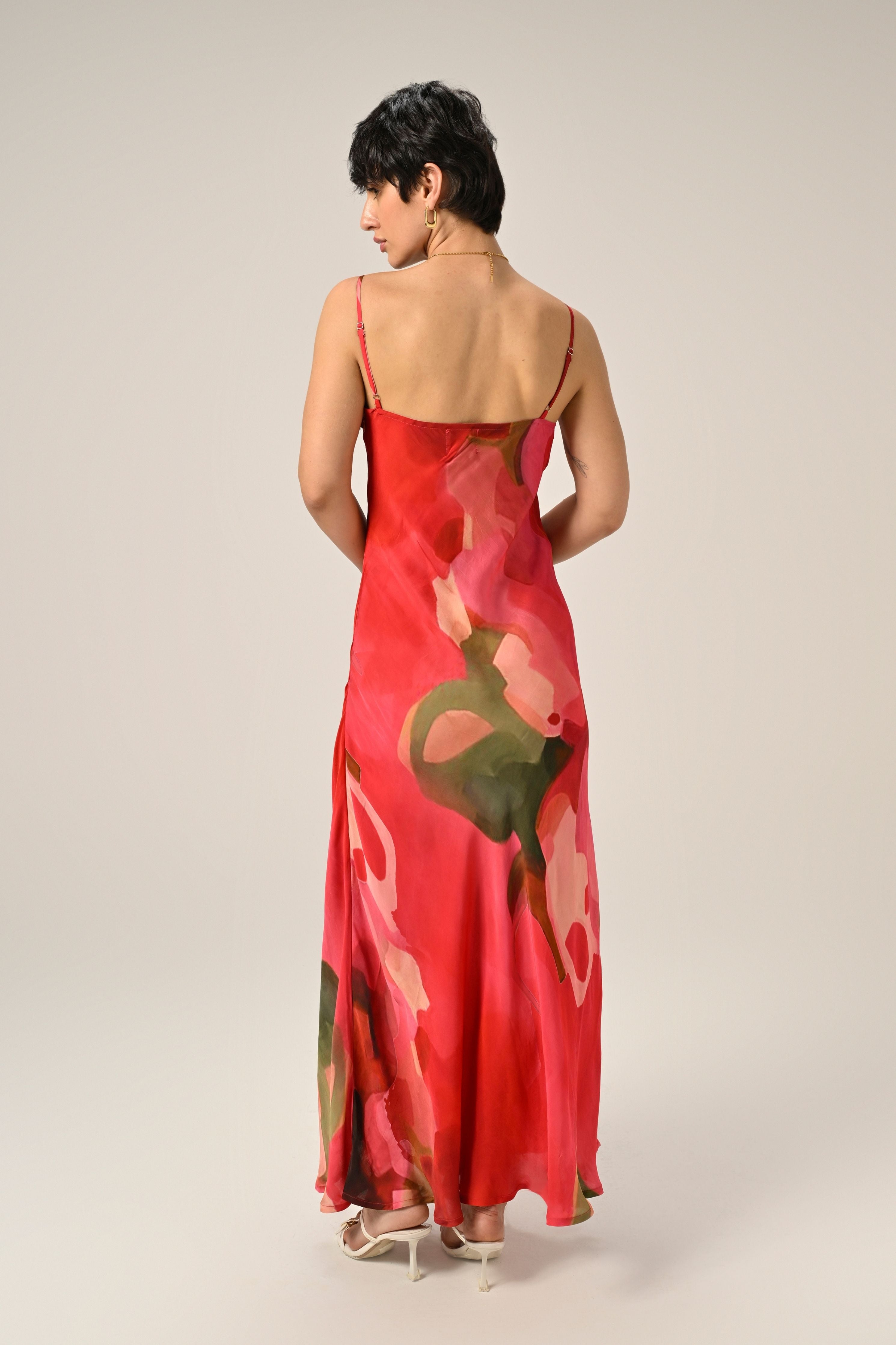 Scarlet Bloom Slip Dress