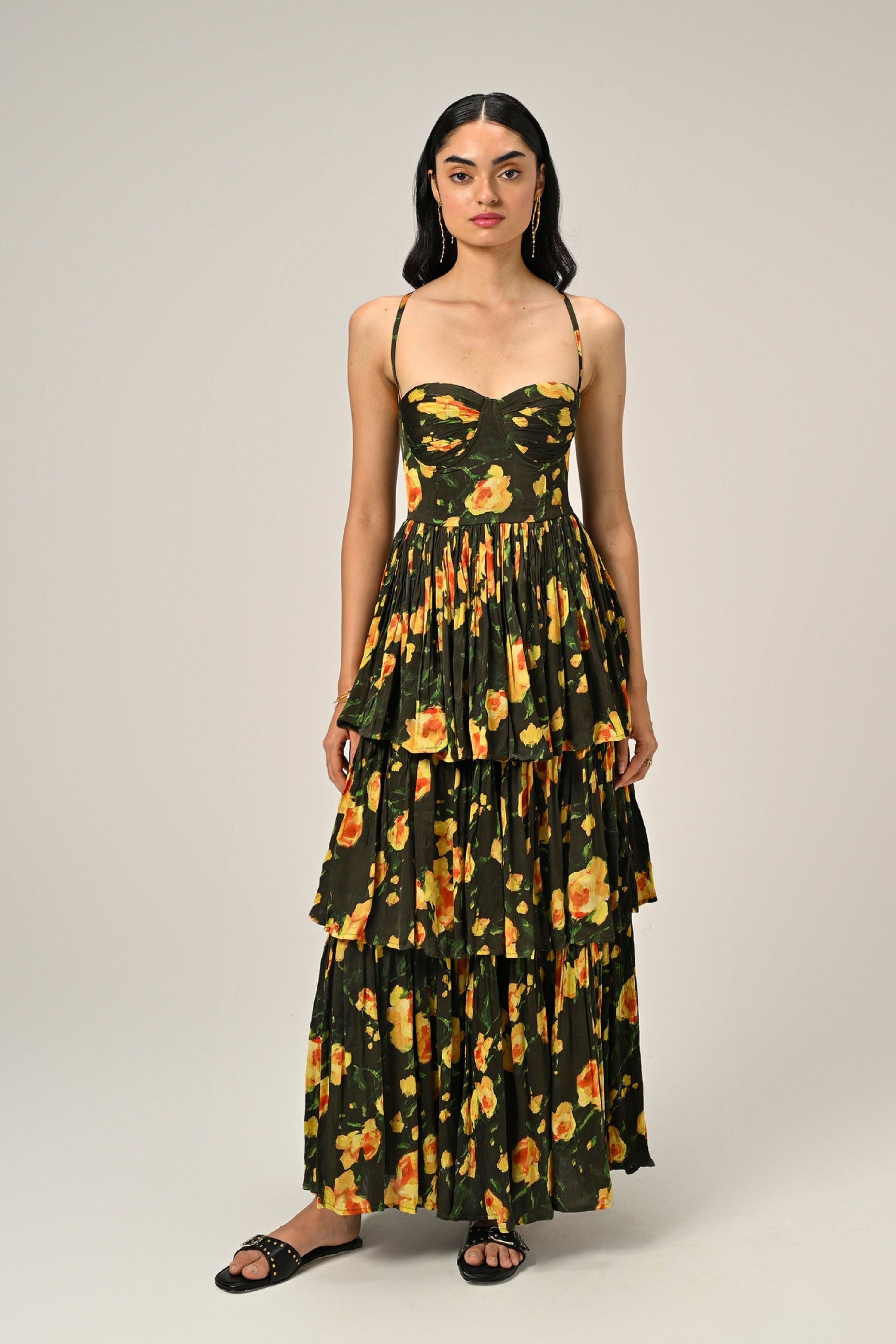 Golden Poppy Tiered Dress