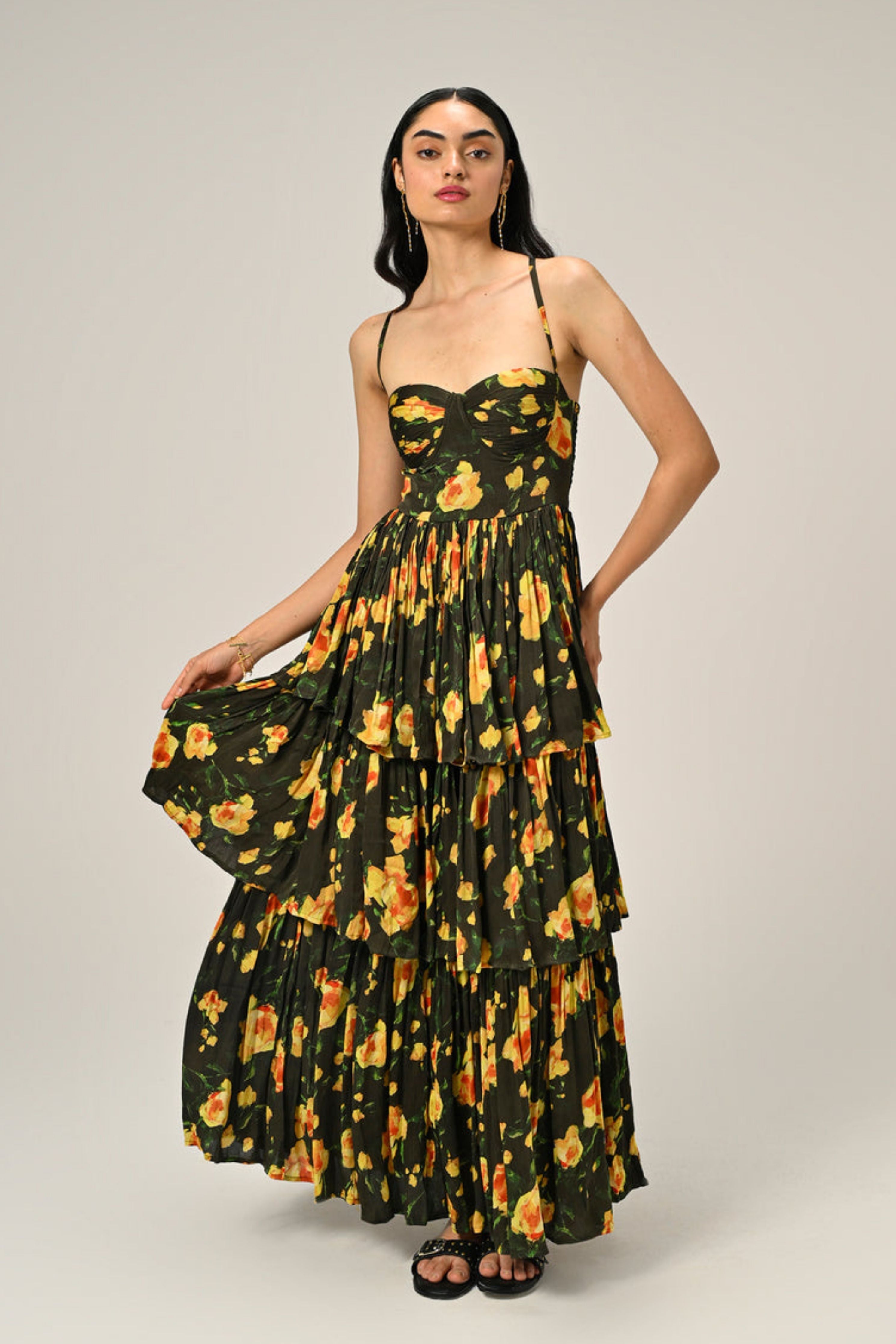 Golden Poppy Tiered Dress