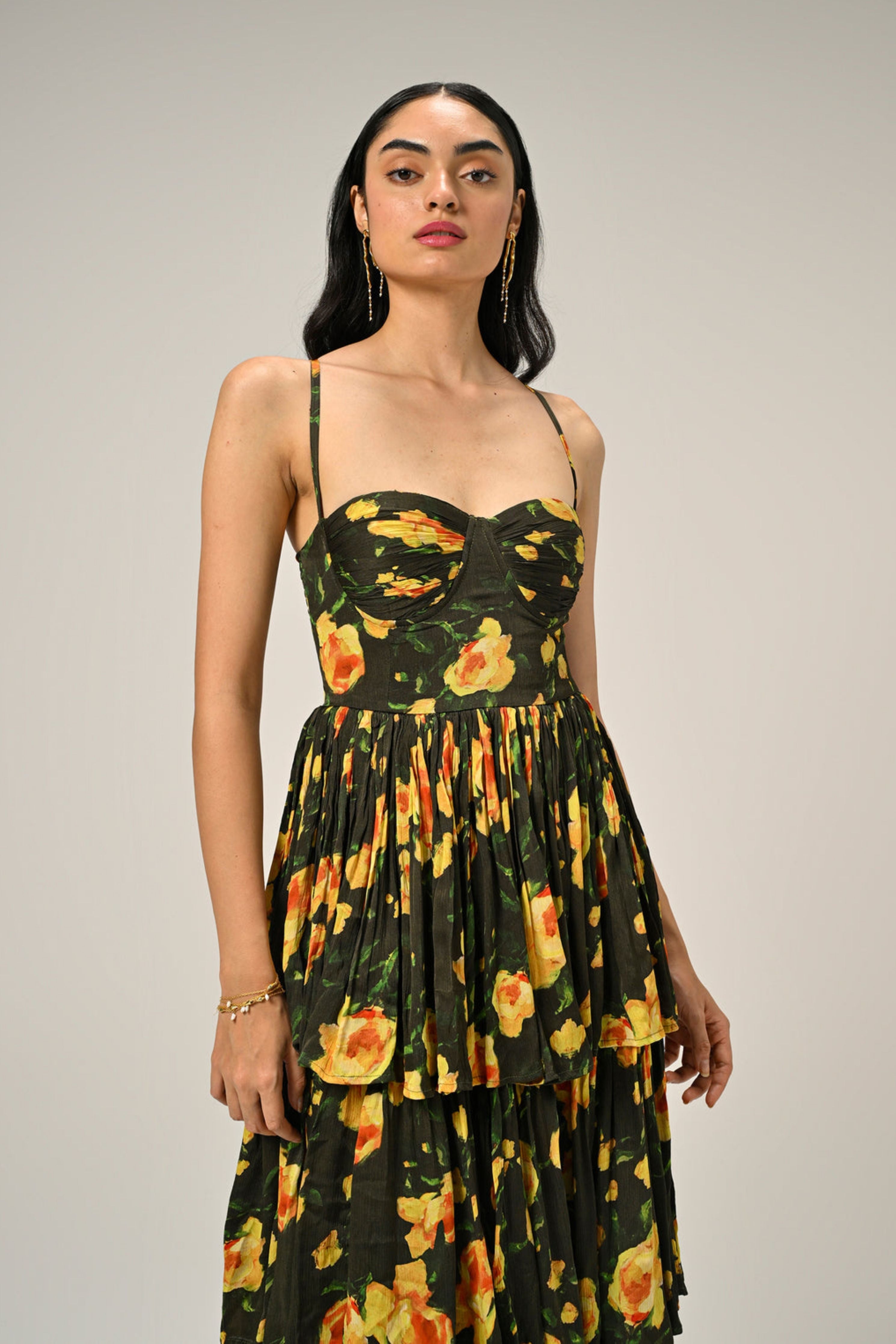 Golden Poppy Tiered Dress