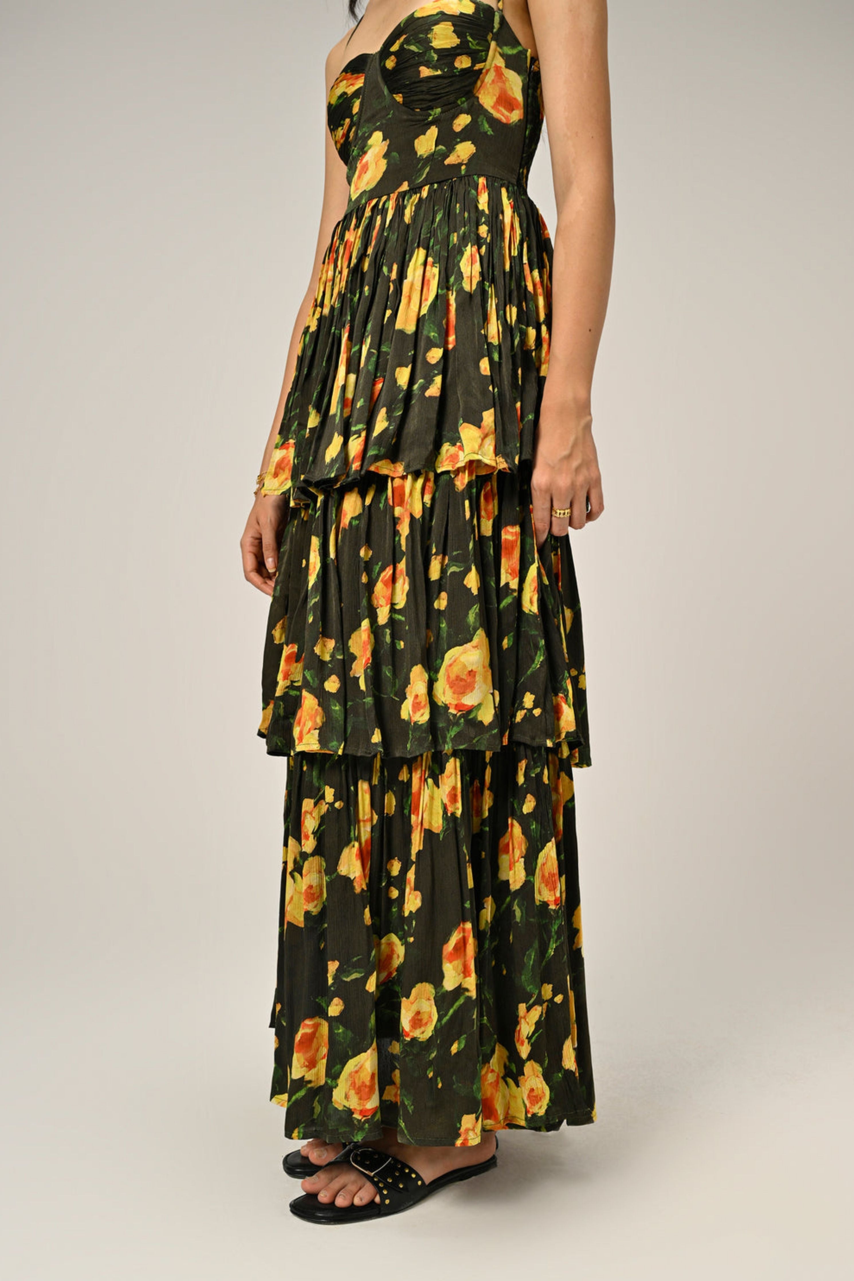 Golden Poppy Tiered Dress